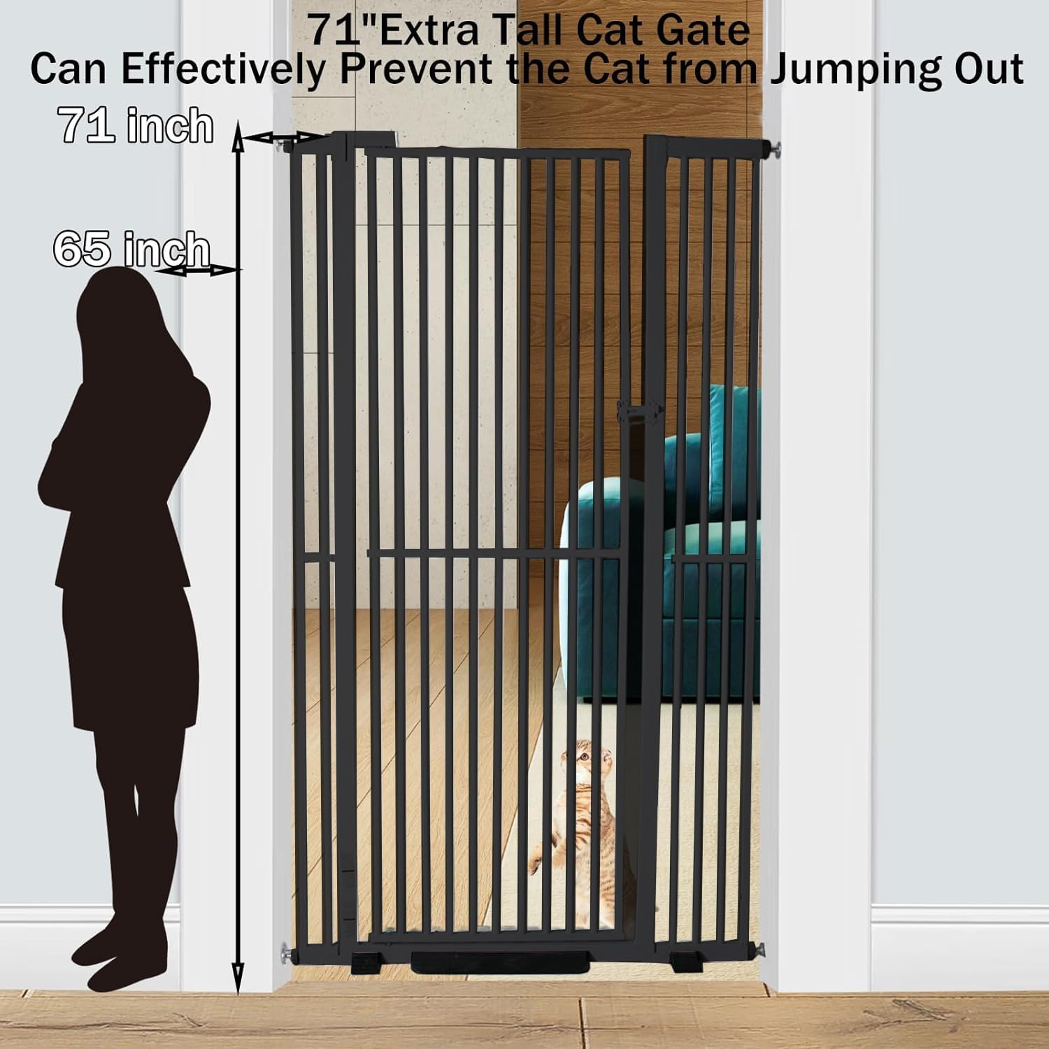 71 Inch Extra Tall Cat Pet Gate Baby Gate Adjustable 29.13