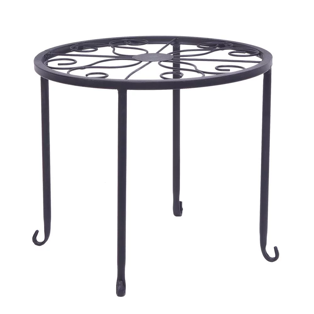 SamyoHome Round Nesting 4 Pack Plant Stand,Heavy Duty 50 lb Flower Pot Holder Black