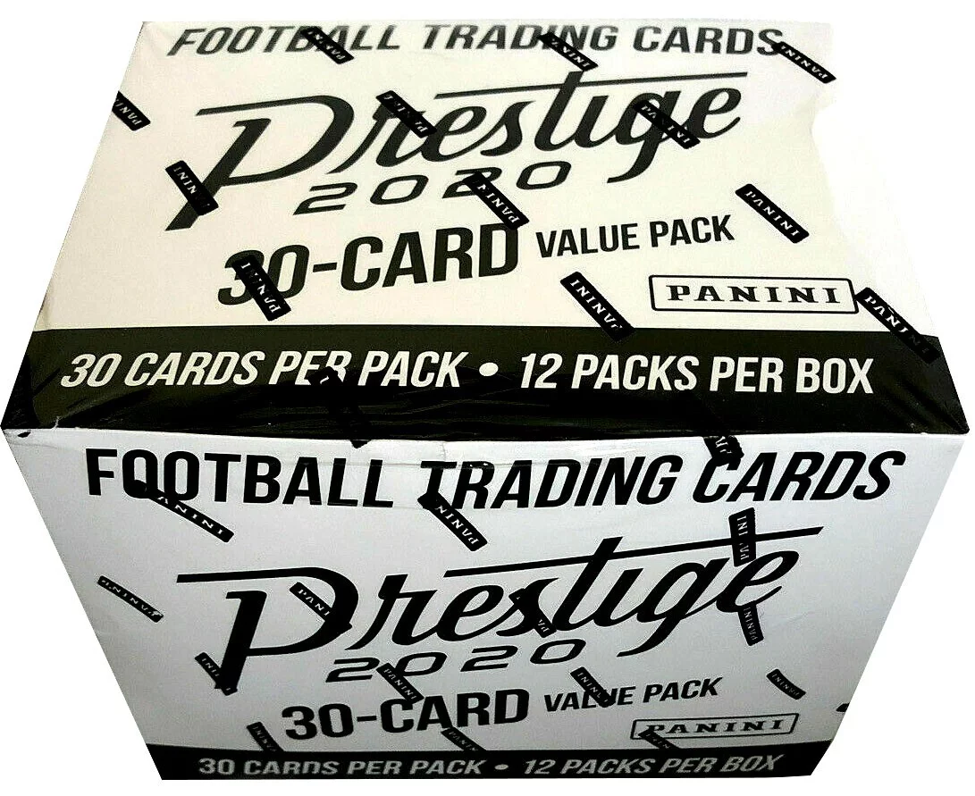 NFL Panini 2020 Prestige Football Trading Card VALUE Box (12 Packs)