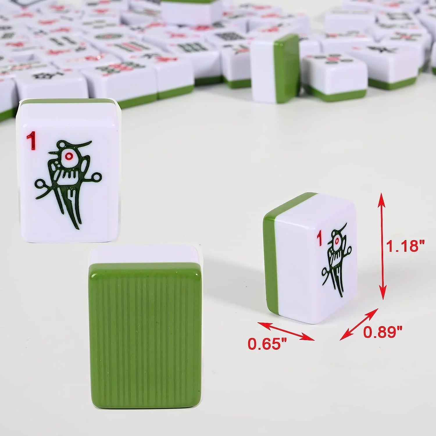 bimiti Playing MahJong Classic Strategy Game for Kids, Families, Melamine Chinese Mahjong Set Gift with Word