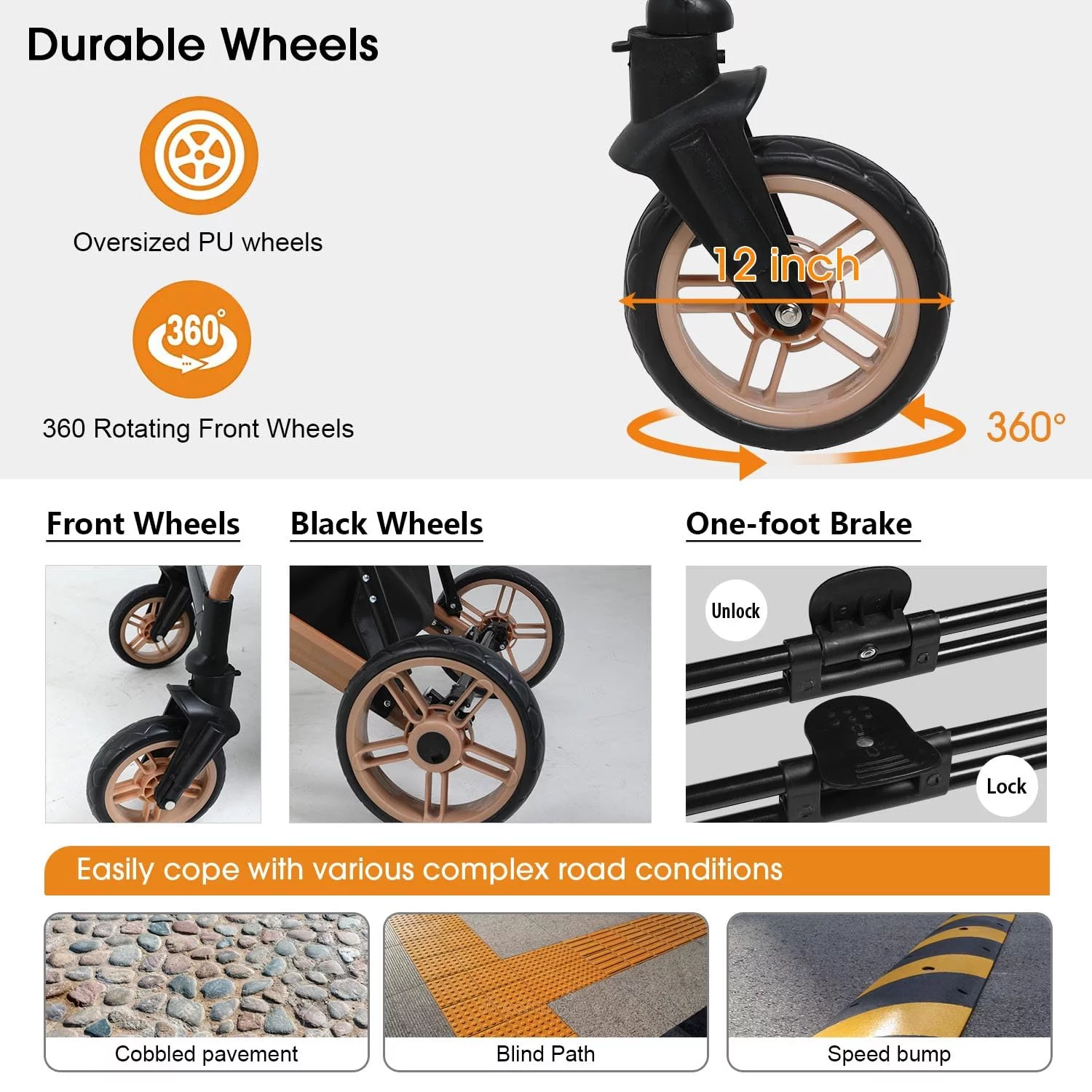 Dkelincs 4 Wheels Dog Stroller folding Premium 3-in-1 Multifunction Pet Stroller with Detachable Carrier, Black