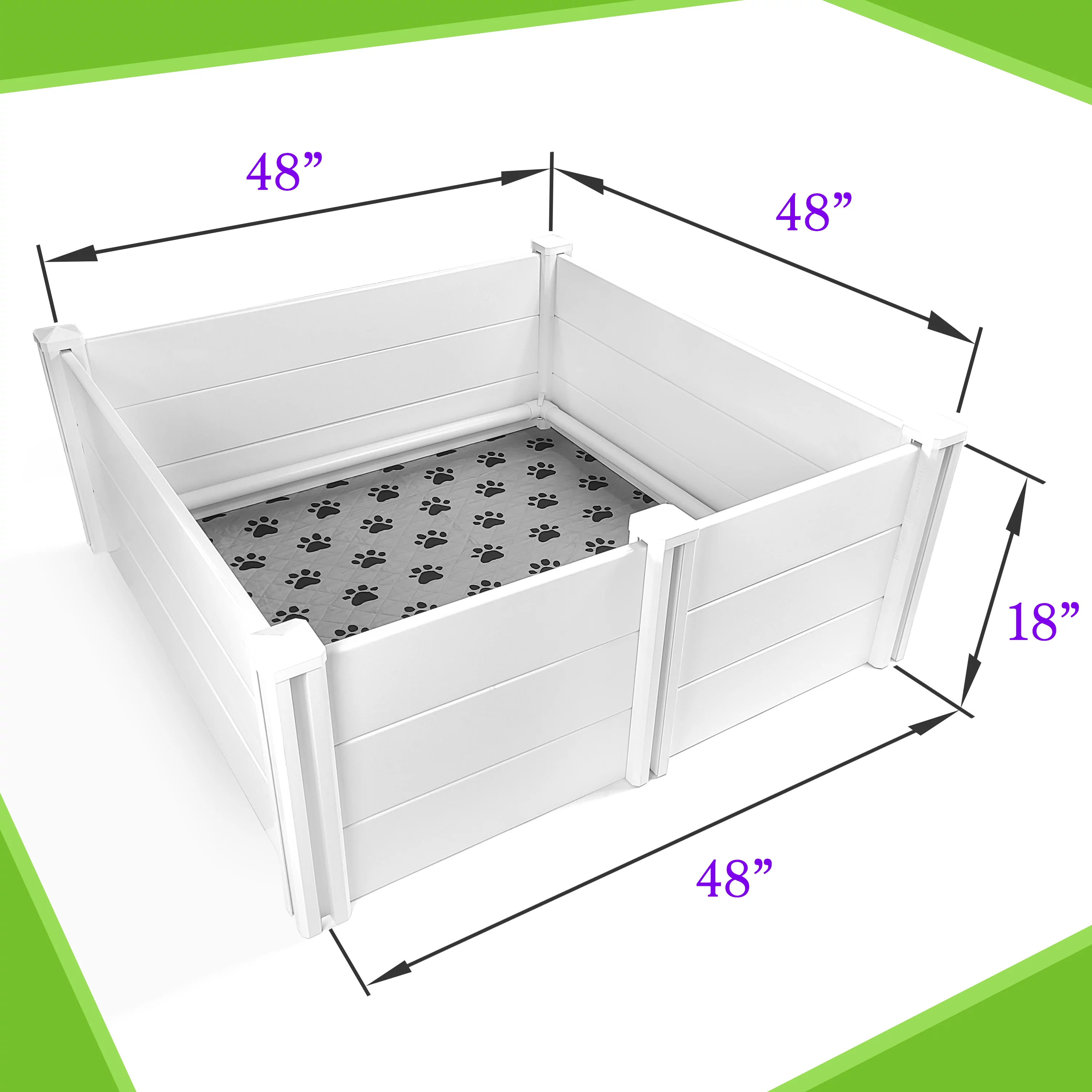 Whelping Box For Dogs With Washable Whelping Pad, Large 45 x 45 Plastic Dog Crate Puppy Birthing Supplies