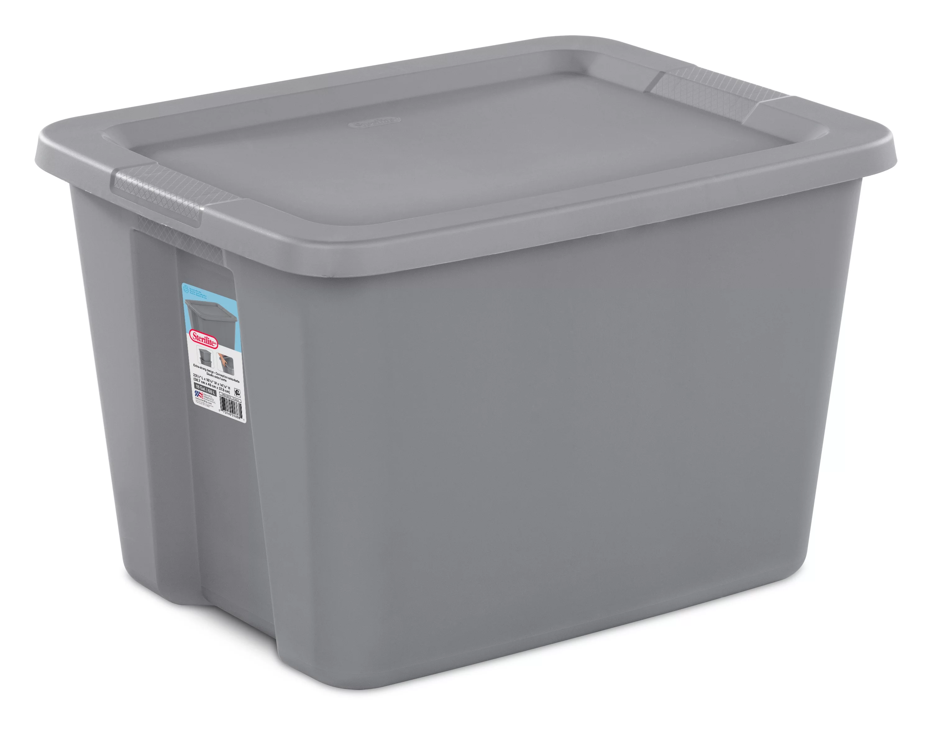 Sterilite 18 Gallon Tote Box Plastic, Titanium