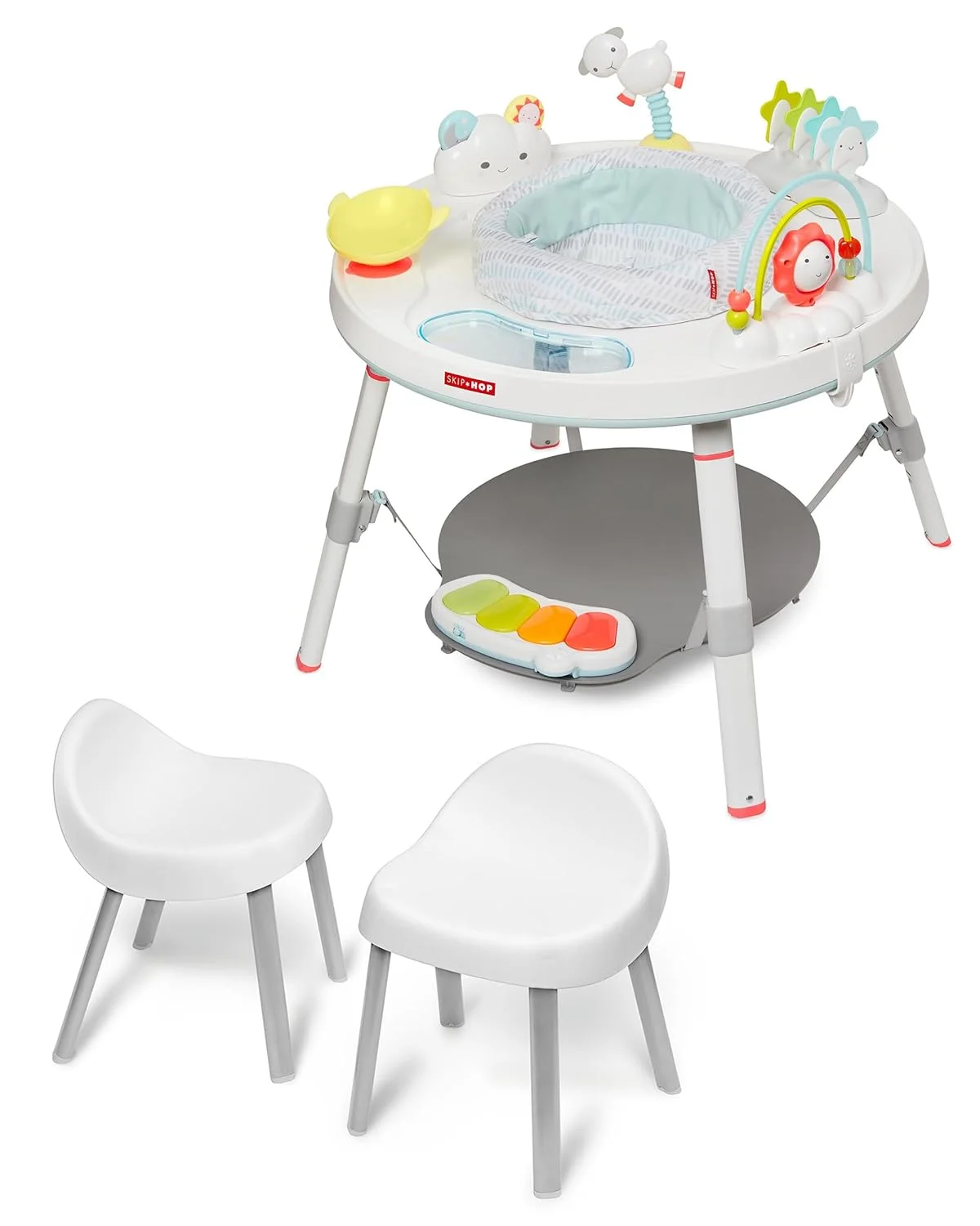 Skip Hop Baby Activity Center: Interactive Play Center with 3-Stage Grow-with-Me Functionality, 4mo+, Silver Lining Cloud