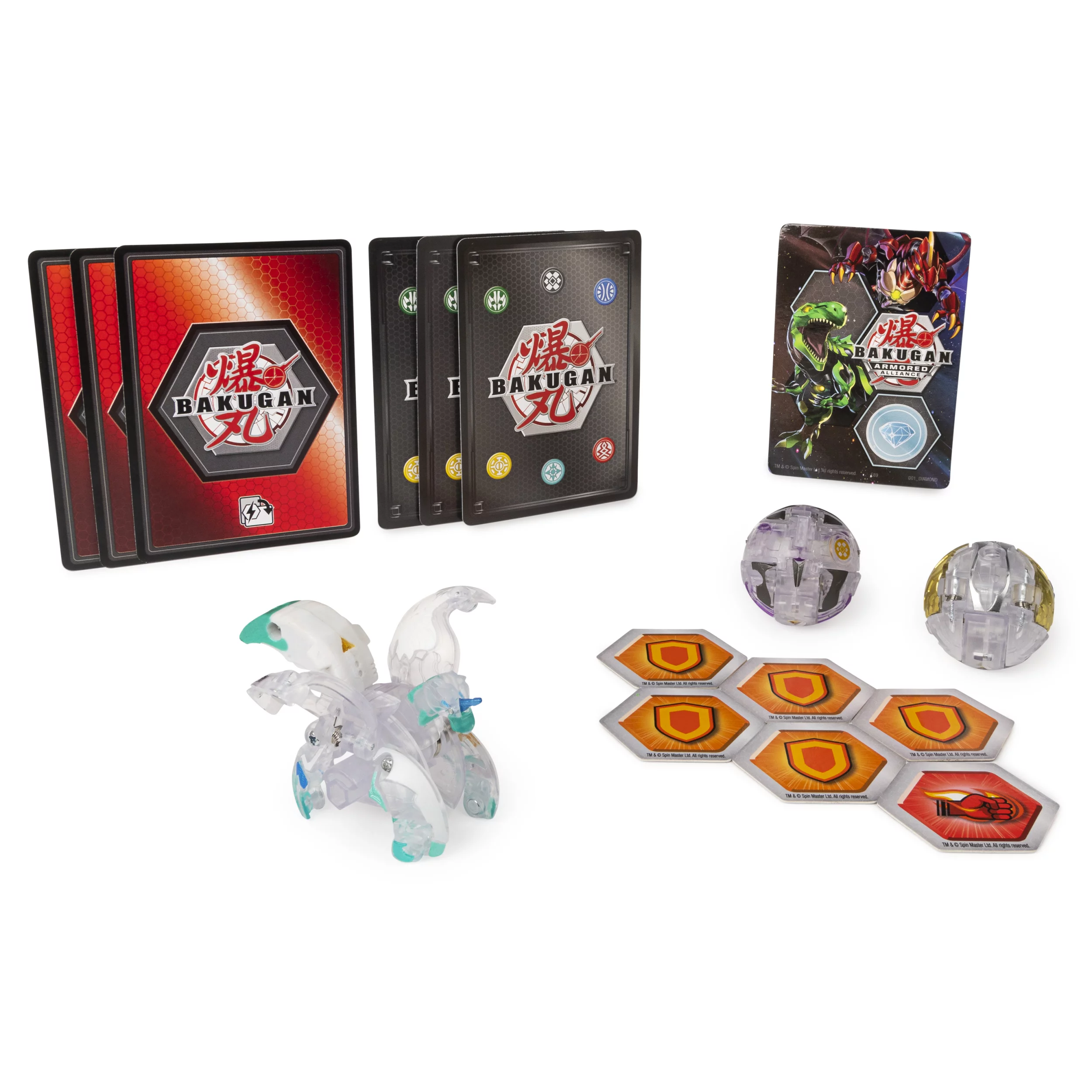Bakugan Starter Pack 3-Pack, Diamond Pegatrix Ultra, Armored Alliance Collectible Action Figures