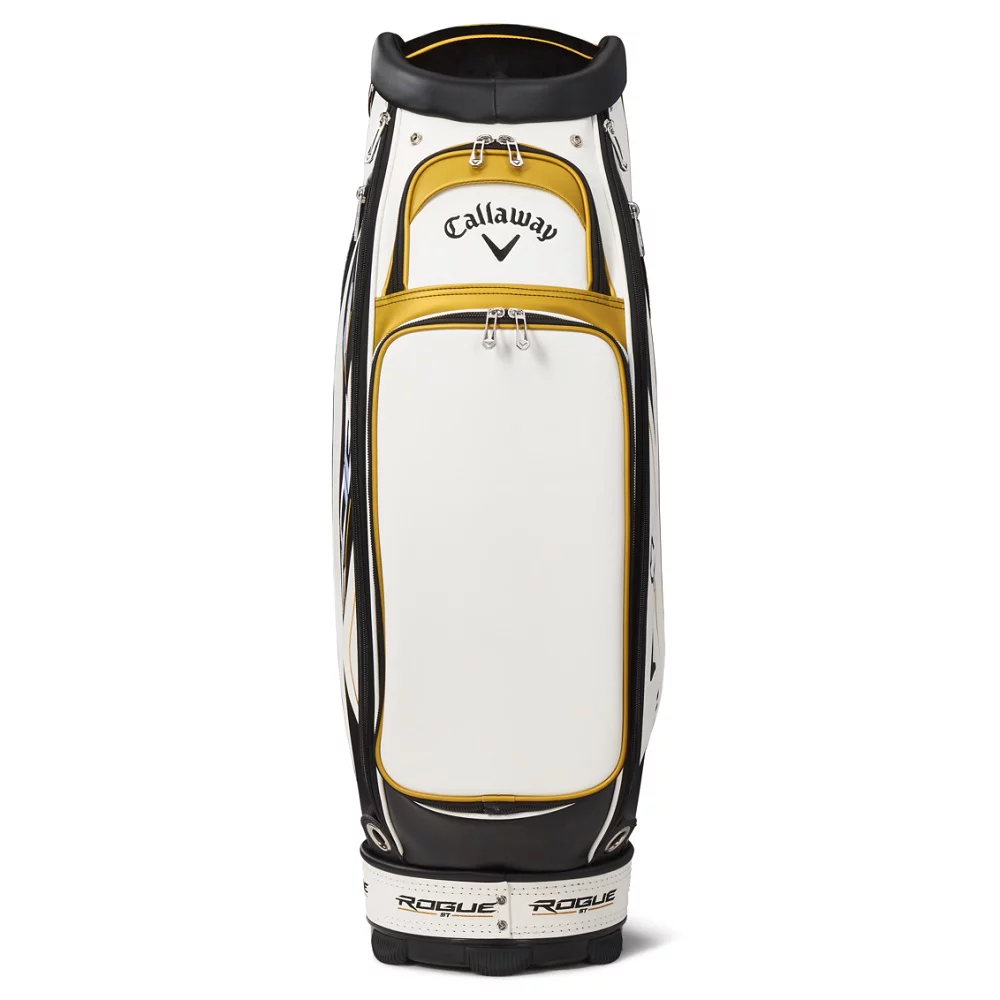 NEW Callaway Rogue ST White/Black/Gold Tour Staff Golf Bag