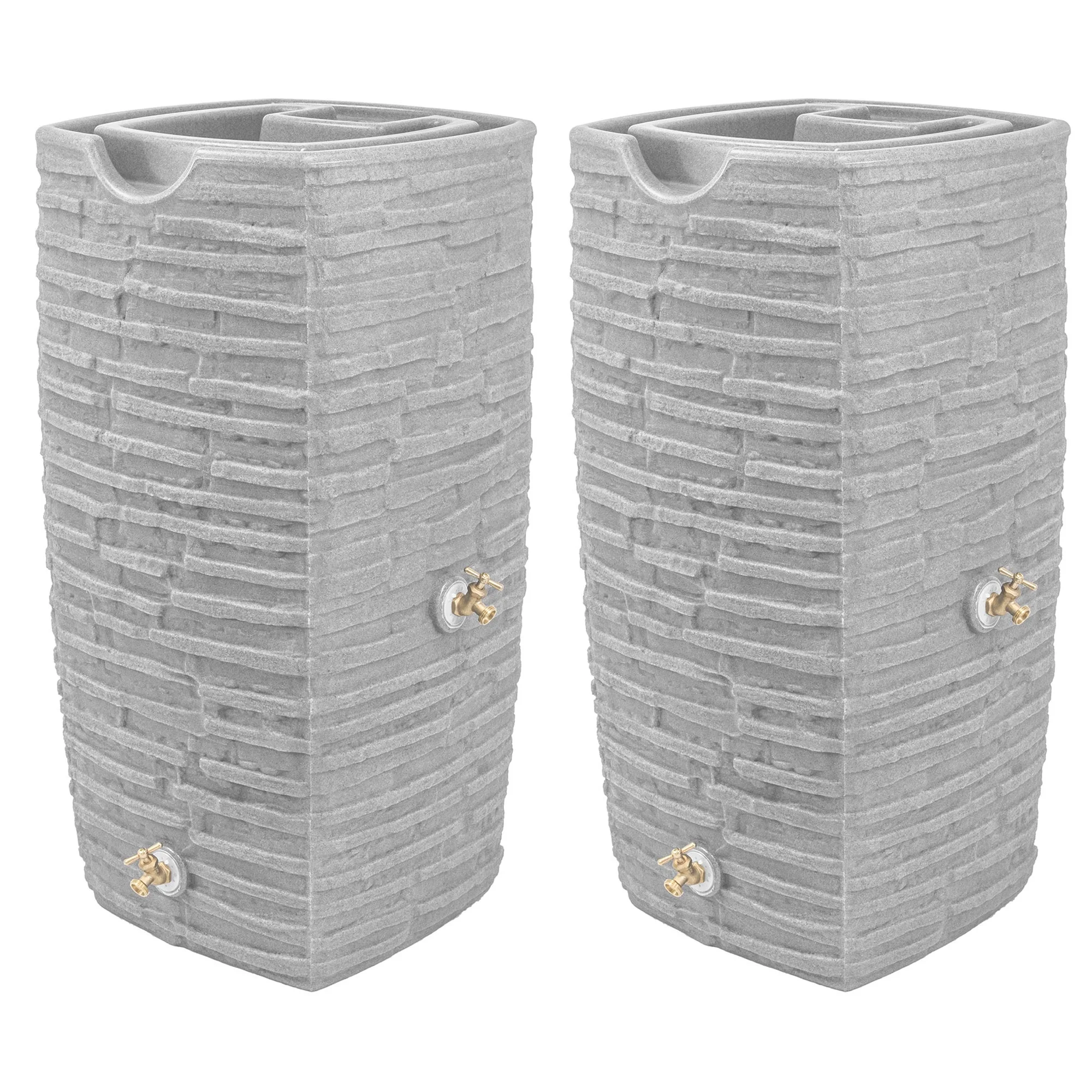 Good Ideas Impressions Riverwalk 50 Gal Rain Saver, Light Granite (2 Pack)
