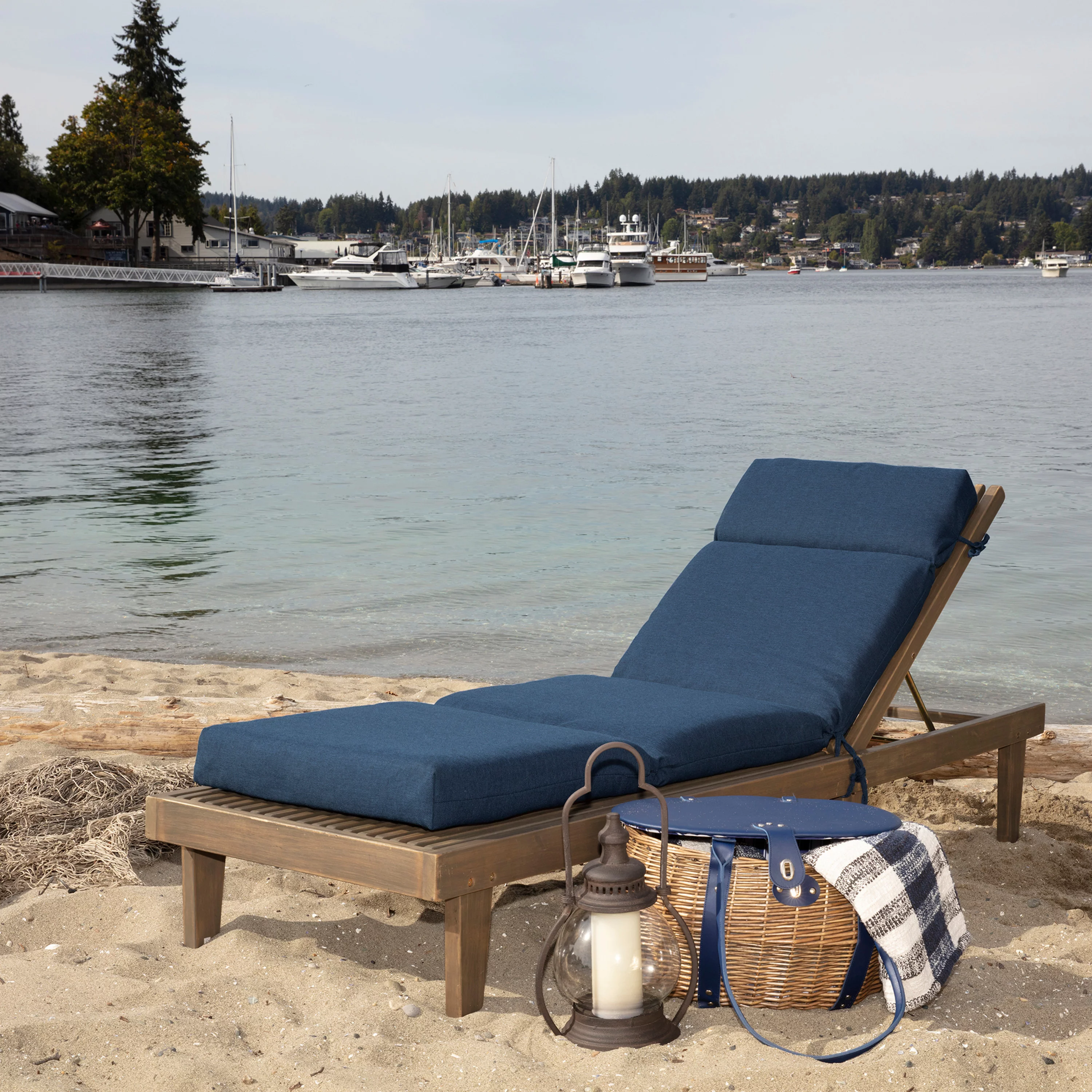 Arden Selections Oceantex Outdoor Chaise Lounge Cushion 72 x 21, Ocean Blue