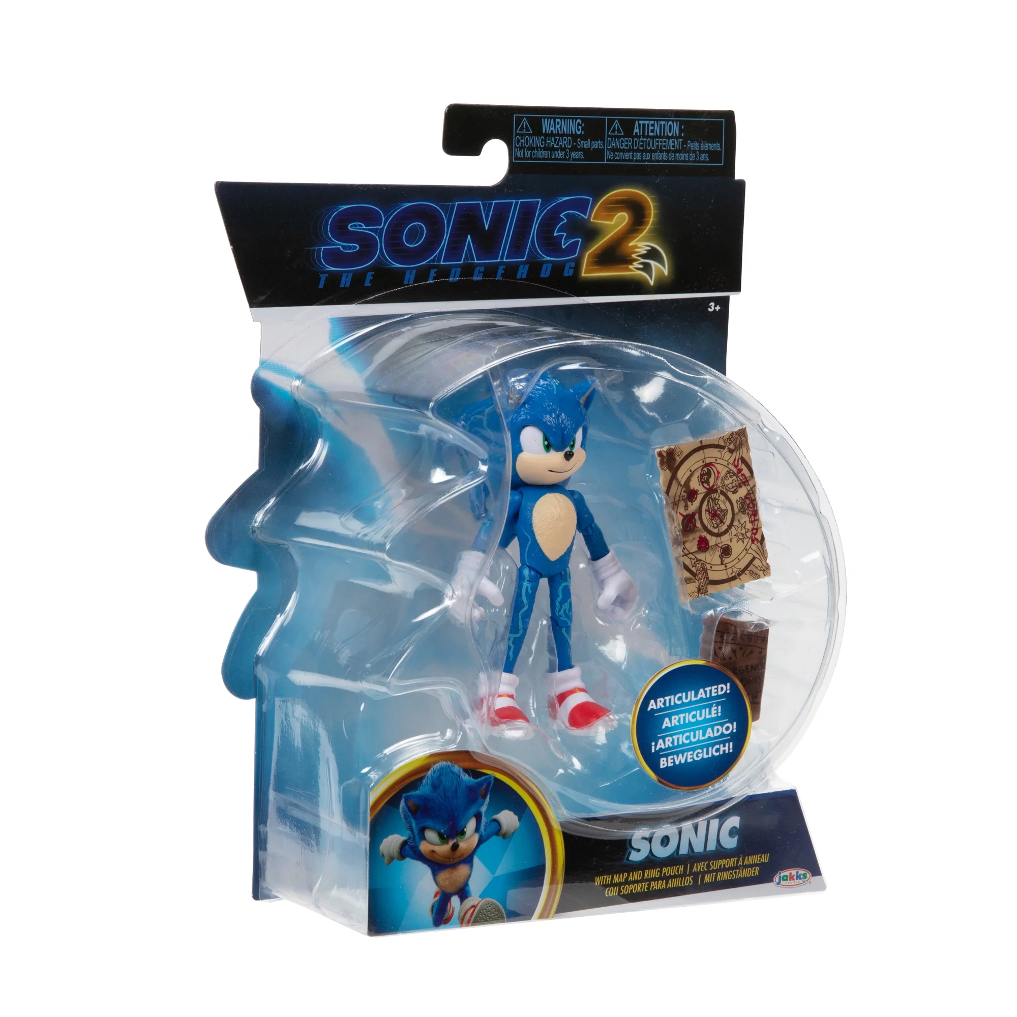 Sonic 2 Movie 4 Inch Figures Sonic with Map & Pouch