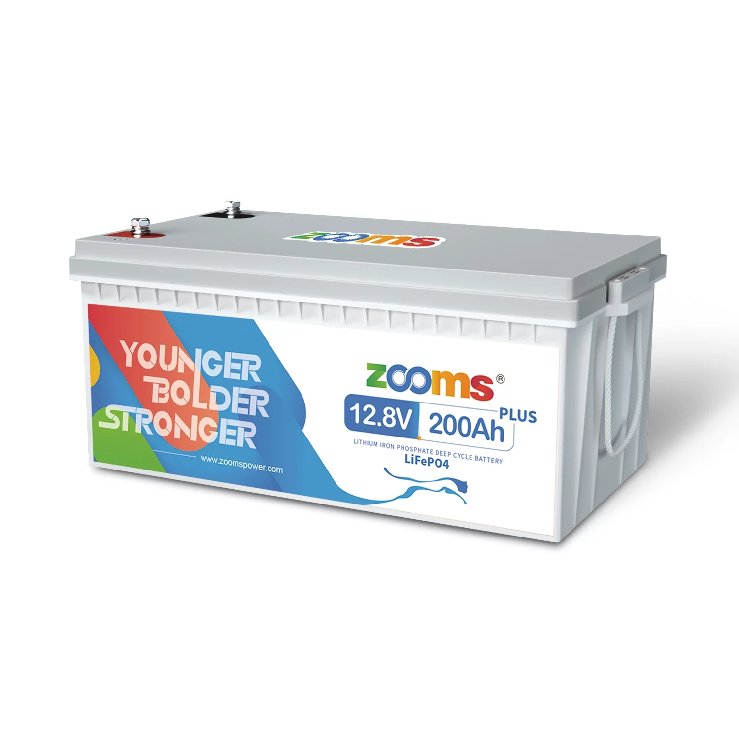 Zooms 12V 200Ah Plus LiFePO4 Lithium Battery 4000+ Cycle Built-in 200A BMS for RV