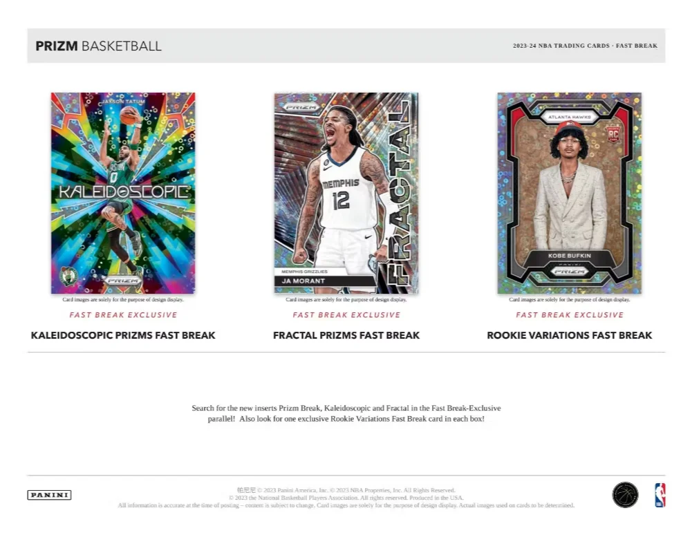 2023-24 Panini Prizm NBA Basketball Fast Break Trading Card Hobby Box