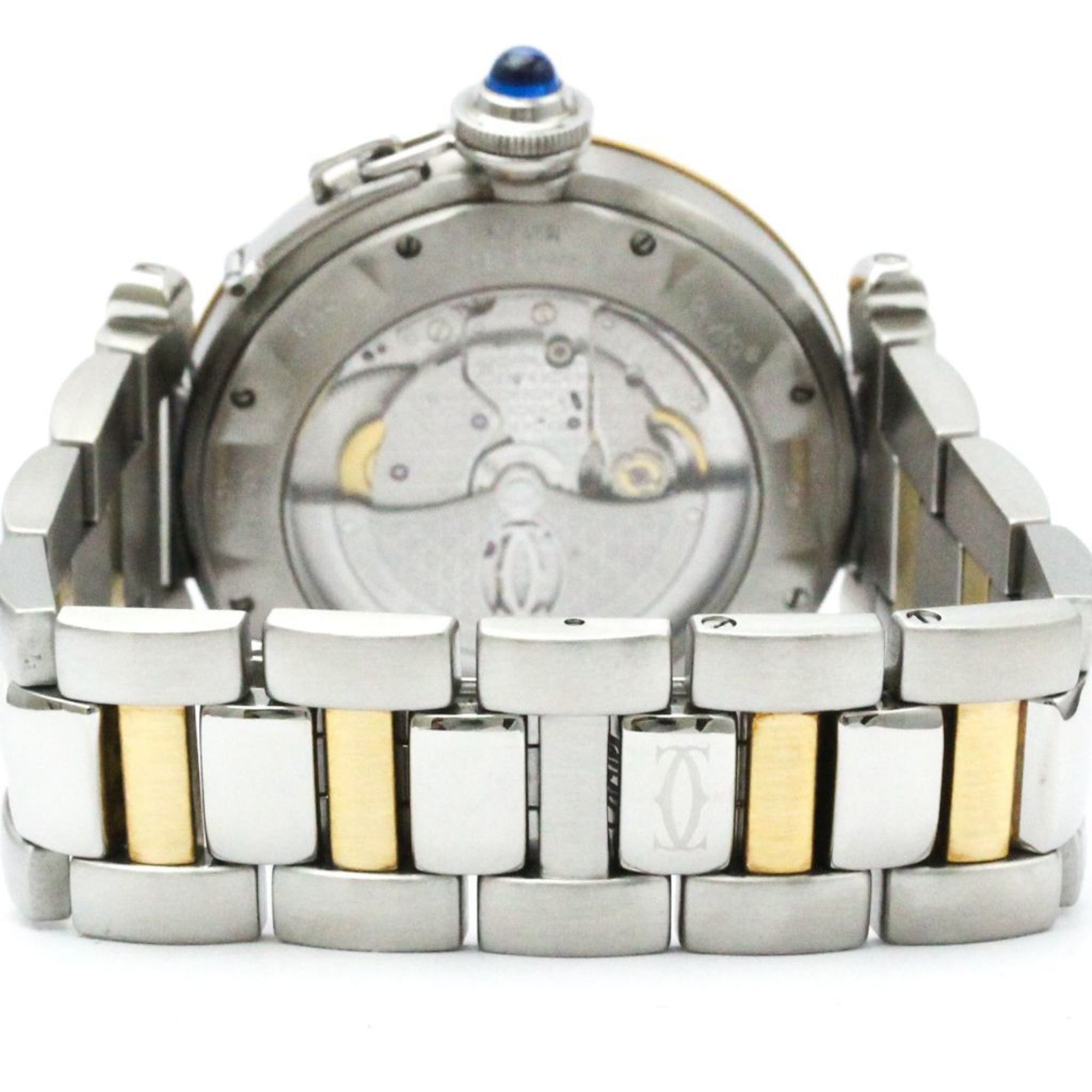 Pre-Owned Polished CARTIER Pasha 38 18K Gold Steel Automatic Mens Watch W31035T6 BF571264 (Good)