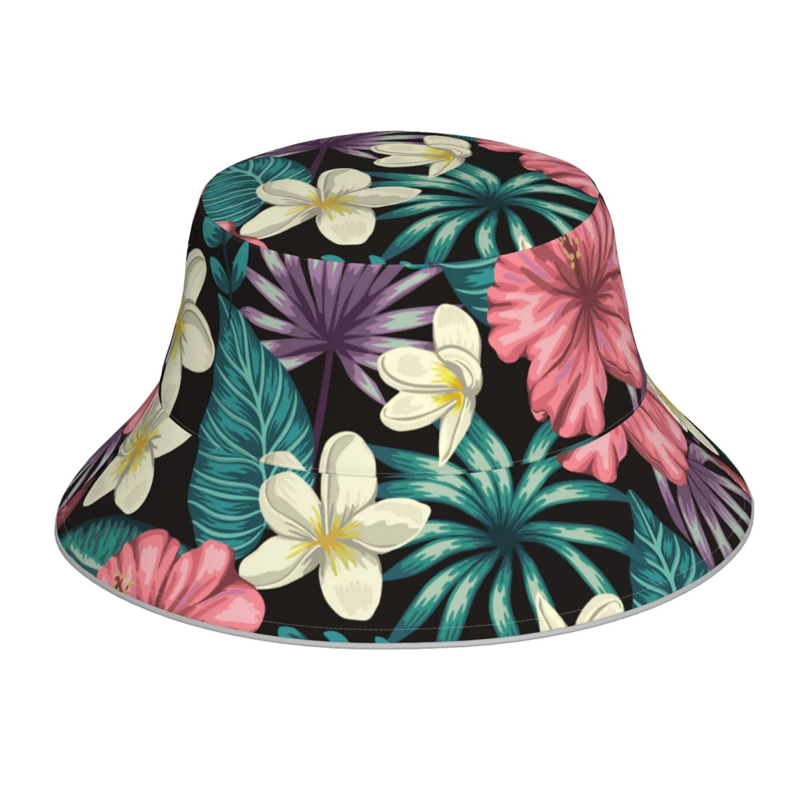 Bingfone Green Tropical Leaves Bucket Hat For Men Women,Packable Reversible Printed Sun Hats,Fisherman Outdoor Travel Hiking Beach Caps