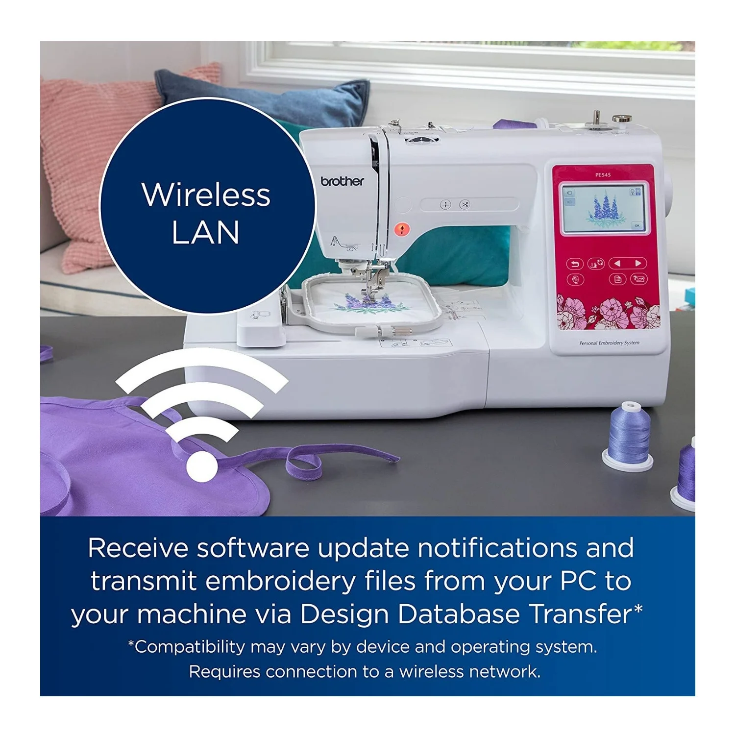 Brother Elite PE545 3.7-Inch Touch Display Embroidery Machine with Sewing Bundle