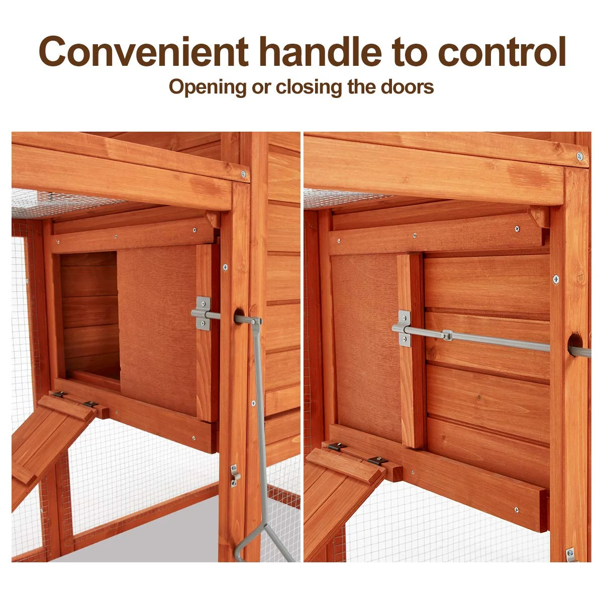 YODOLLA 144” Large Wooden Chicken Coop, Outdoor Hens House with Ramps and Nesting Boxes,Brown