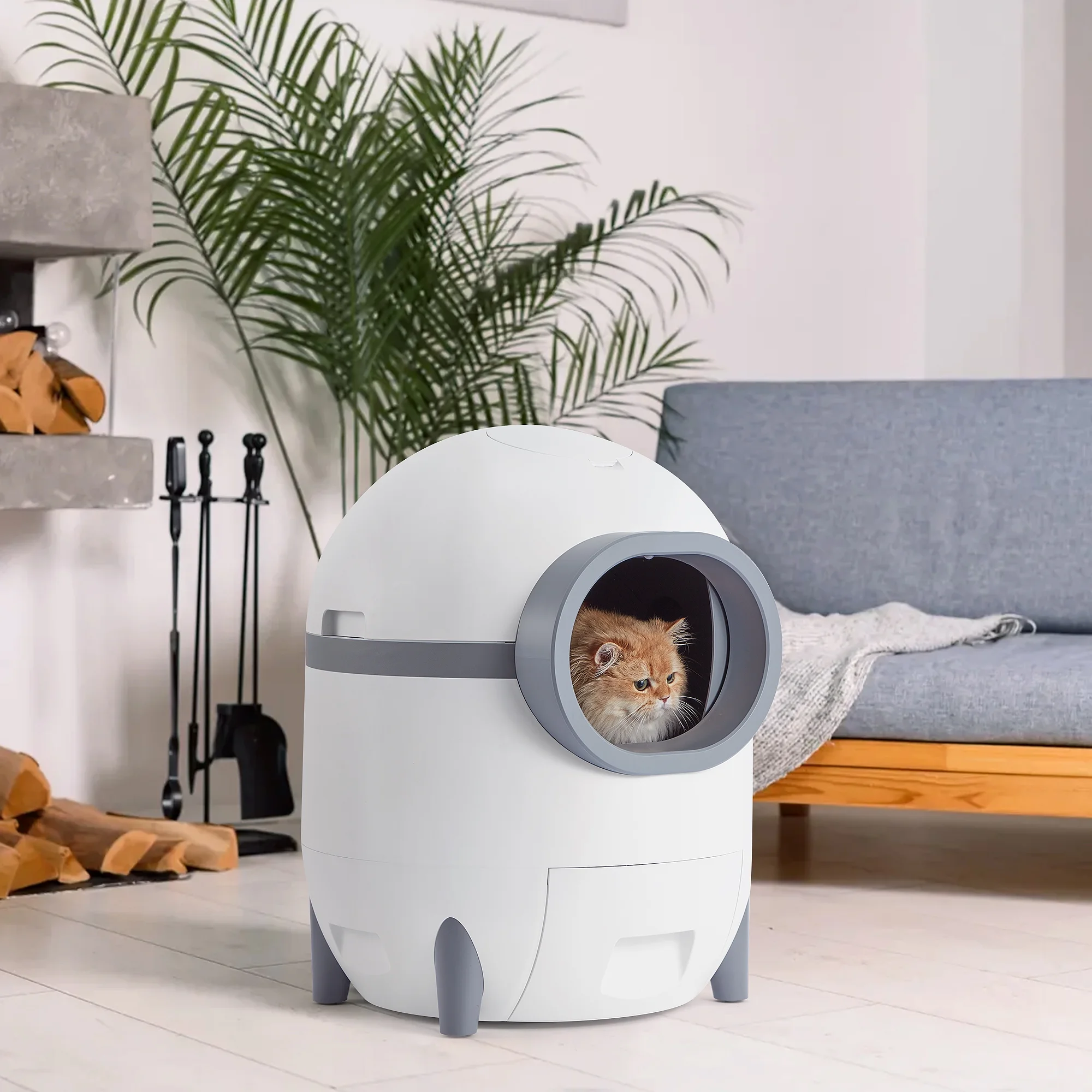 Hommow Automatic Cat Litter Box, Self Cleaning Cat Litter Box with APP Control & Cleaning Kit