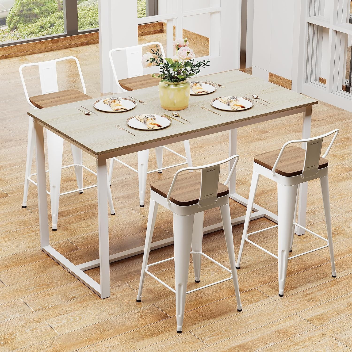 ONKER Bar Stools Set of 4 Metal Bar Stool Counter Height Bar Stools 26