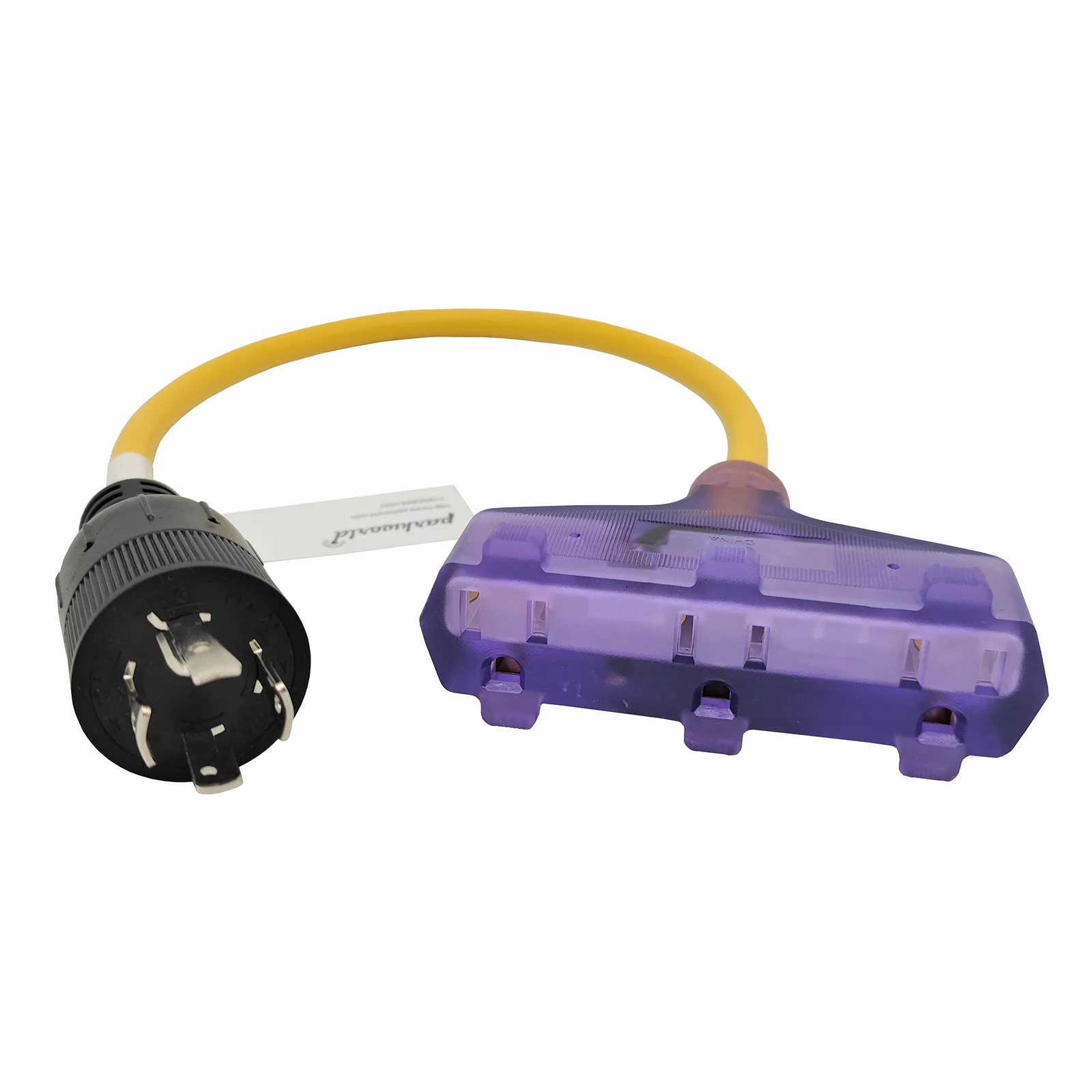 Parkworld 63548 Power Adapter Cord NEMA L14-20P Male to (3) 5-15R Household Tri Outlet 15 AMP Female*3, 125 Volt, 2FT