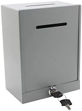 Classic Metal Box,Donation Box,Secure Collection Box,Ballot Box,Ticket Box,Easy Wall Mount 15610