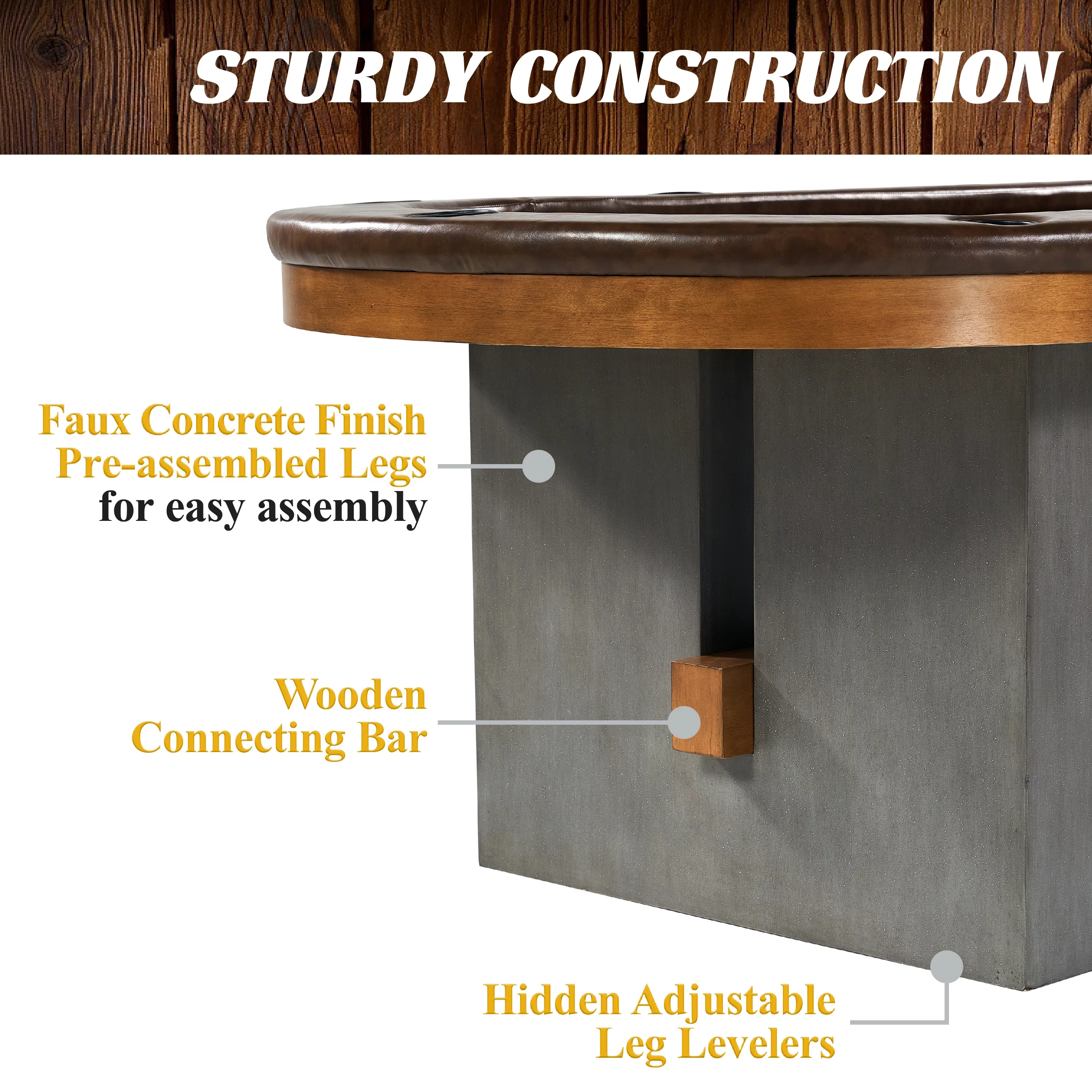 Barrington Urban 10 Player Poker Table with Dining Table Top, Not Foldable