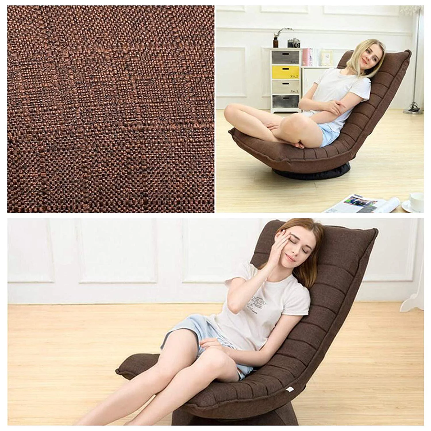 Magshion 360 Degree Swivel Folded Oversized Video Game Dinning Floor Chair Lazy Coach Sofa Chair Coffee