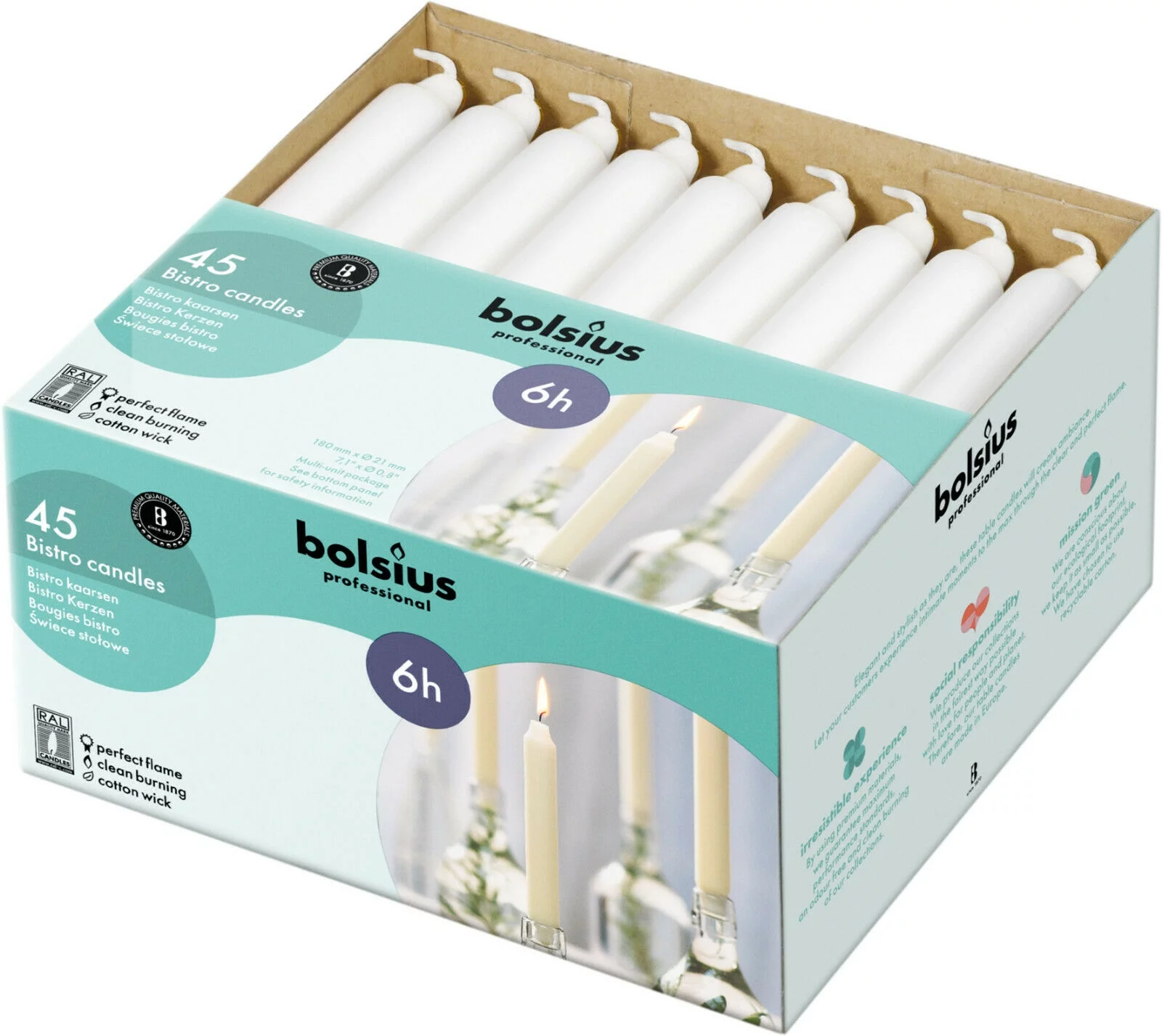 Bolsius White Taper Candles Long 7 Inch | 90 Pack with 6 Hr Smokeless Wedding Candles