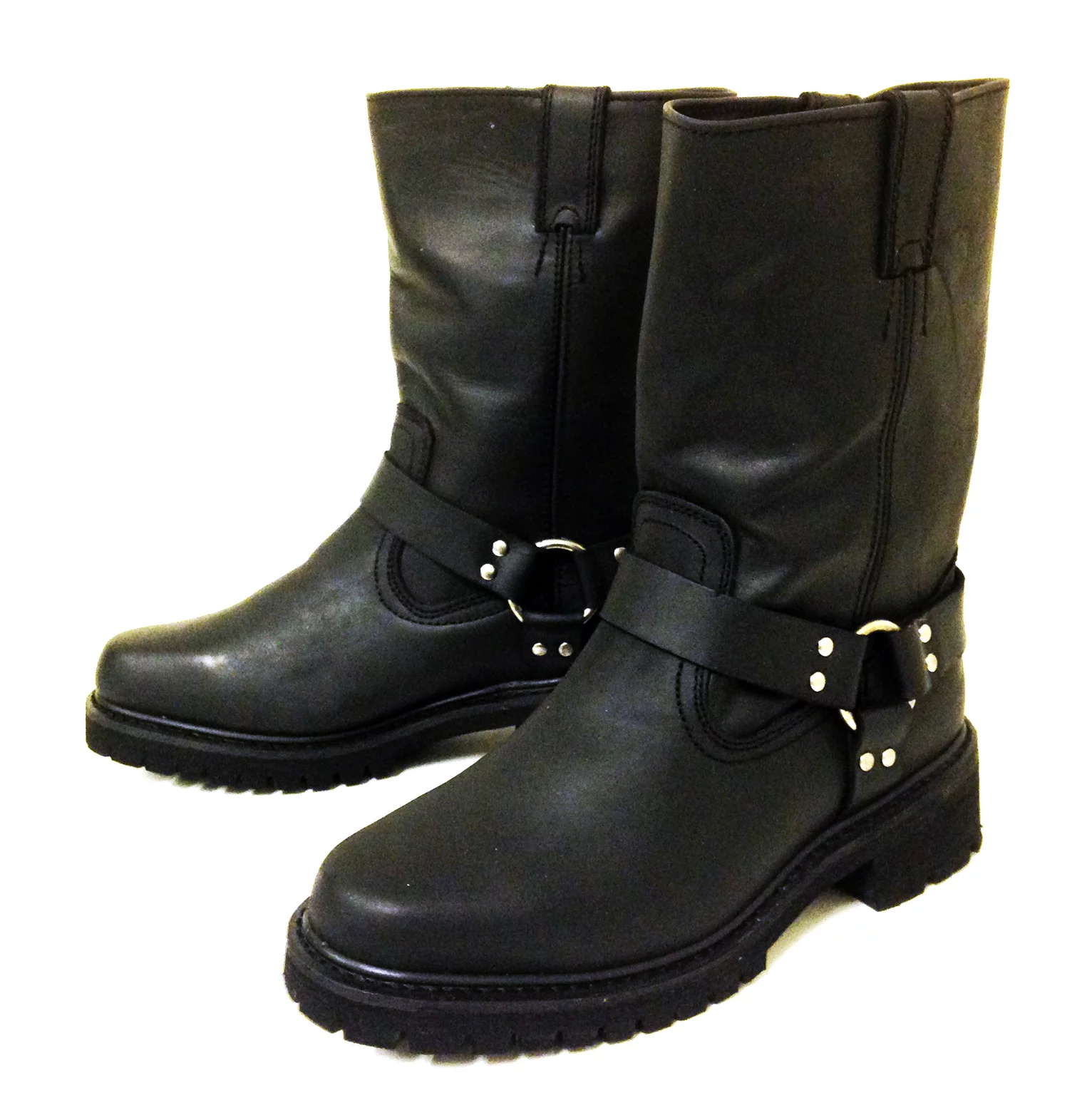 Men's Motorcycle Boots Engineer Harness Full Grain Leather 12