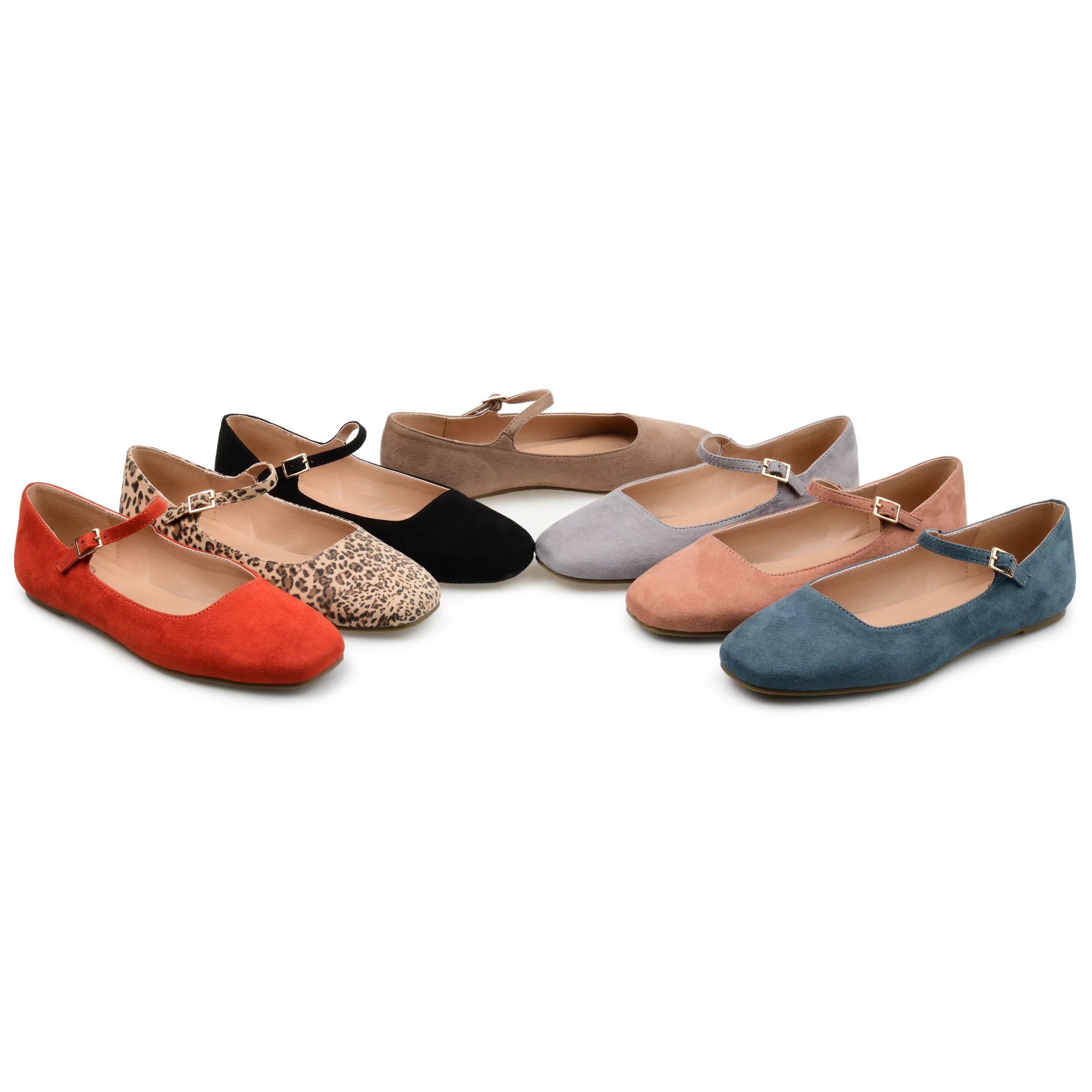 Journee Collection Women's Carrie Buckle Square Toe Mary Jane Flats