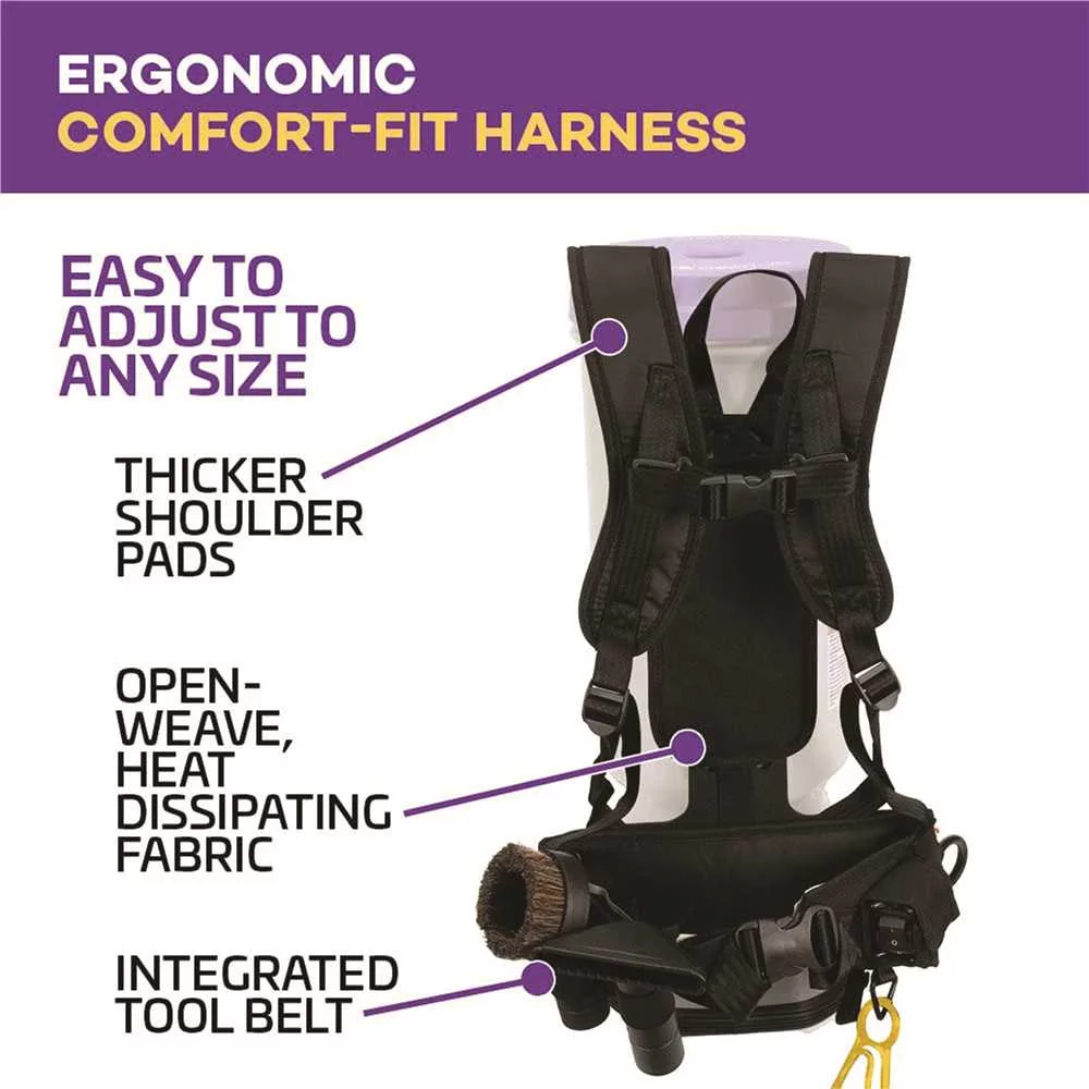 ProTeam 107109 CoachVac 10 Quart Backpack Vacuum with 2 Piece Wand Tool Kit