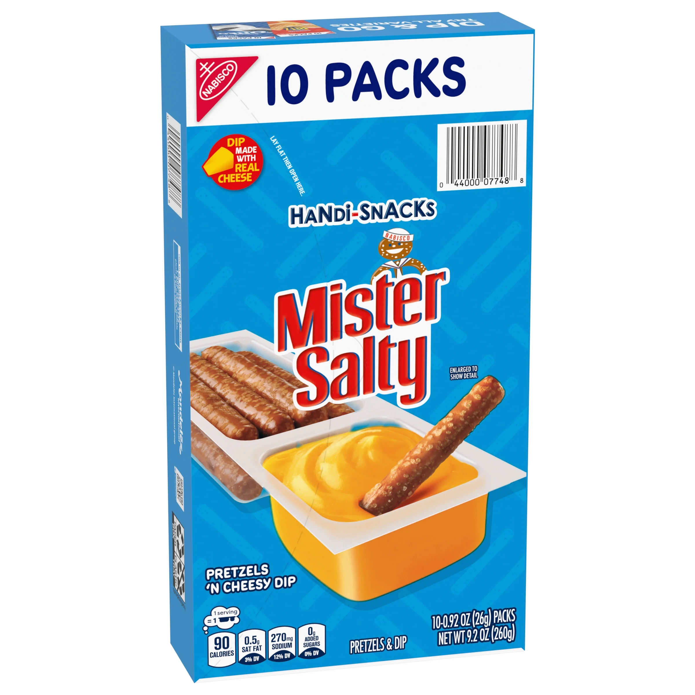 Handi-Snacks Mister Salty Pretzels 'N Cheesy Dip Snack Packs, 10 Snack Packs