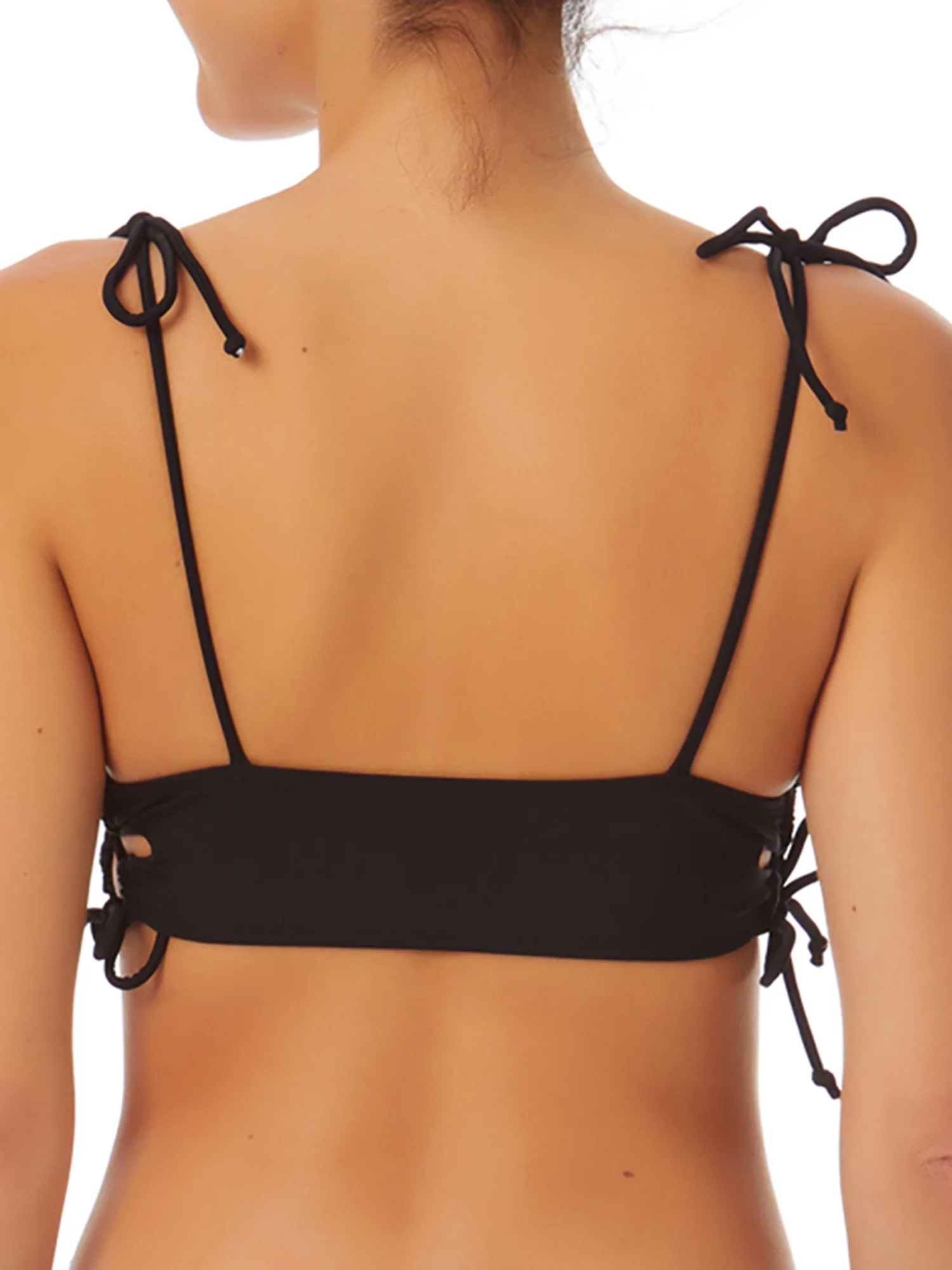 No Boundaries Juniors Solid Scoop Bandeau Bikini Swim Top, Sizes S-XL