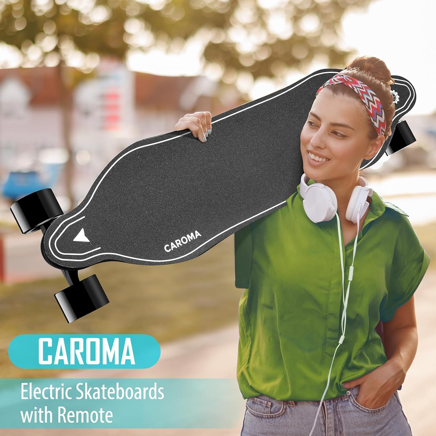 YOUB Electric Skateboards with Remote, 350W Powerful Motor, 12.4MPH Top Speed, 4000mAH Battery, 13 Miles Max Range E Skateboard, 4 Speed Mode Electric Longboard for Adults Teens