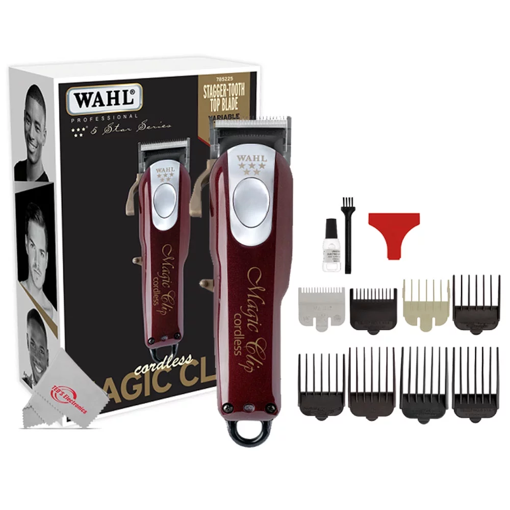 Wahl Professional 5-Star Cord / Cordless Magic Clip 8148 Clipper with Accessory Bundle