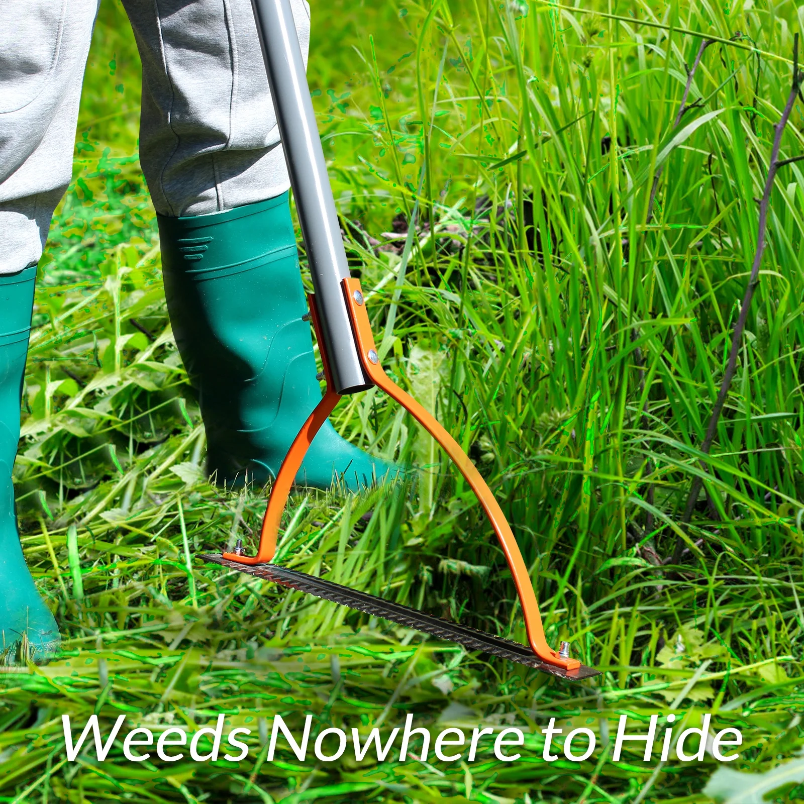 Walensee Weed Grass Cutter with Serrated Double-edged Sharp Blade Manual Grass Whip