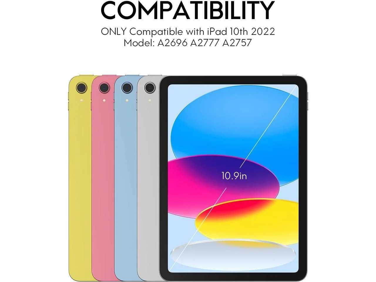 Touchpad Keyboard Case for iPad 10th Generation 10.9 inch 2022 A2696 A2757 A2777 Smart Stand Cover with Detachable Wireless Magnetic Keyboard, Pencil Holder