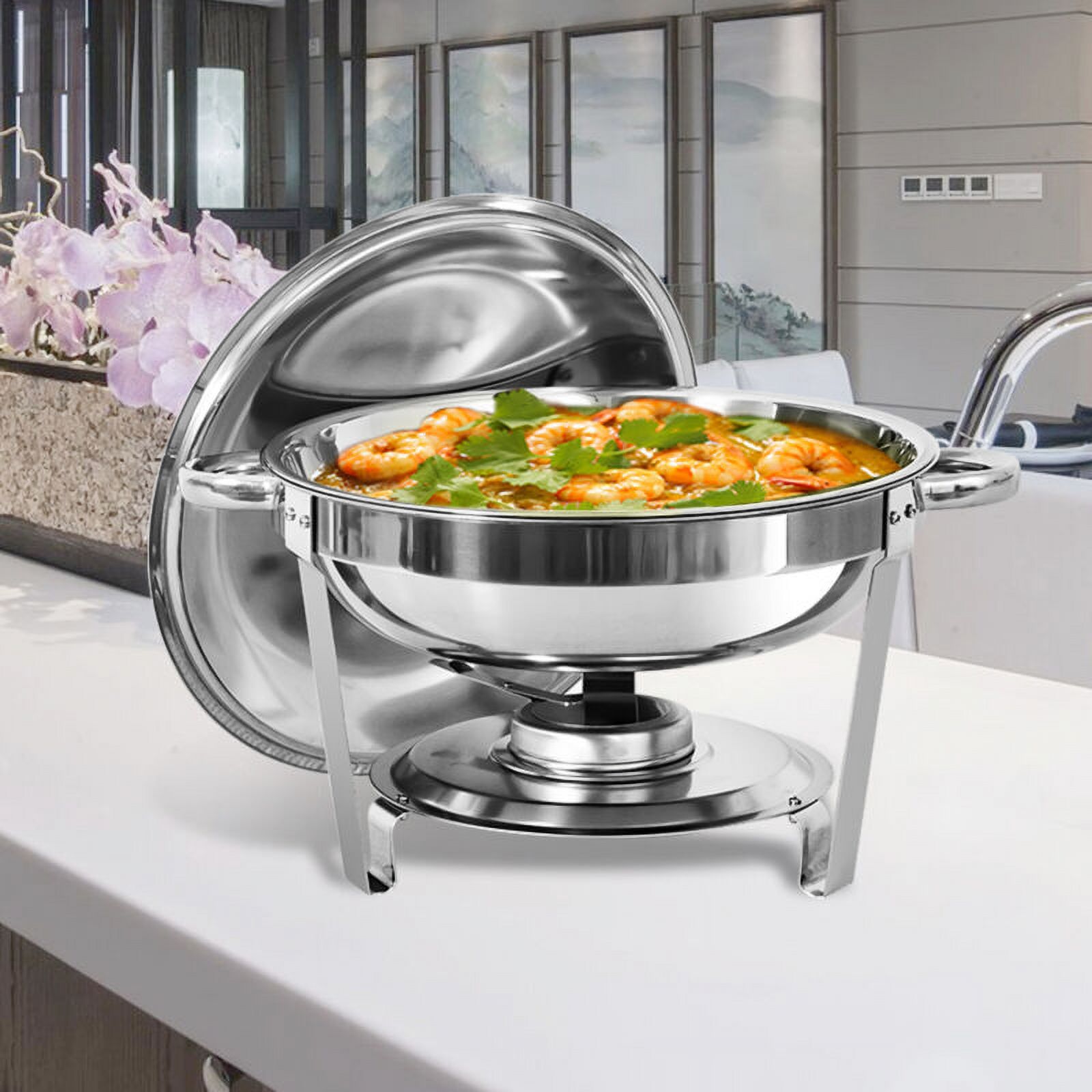 JSTUOKE Chafing Dish Set 9 Pack,5 Full Pan Rectangular 8QT +4 Round 5QTfor Catering Party Festival