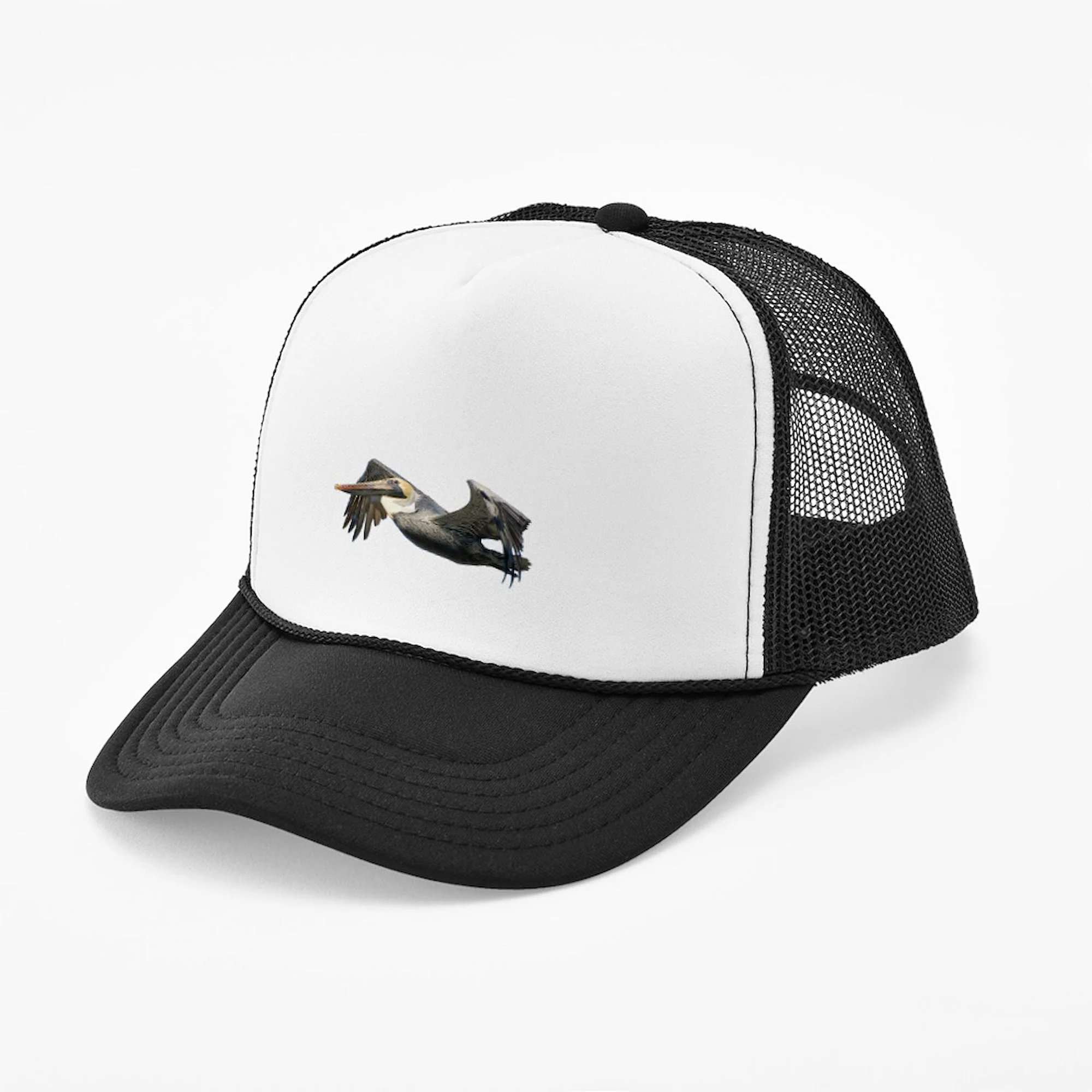 CafePress - Pelican Flying - Trucker Hat - Polyester Foam Front and Nylon Mesh Weave Back