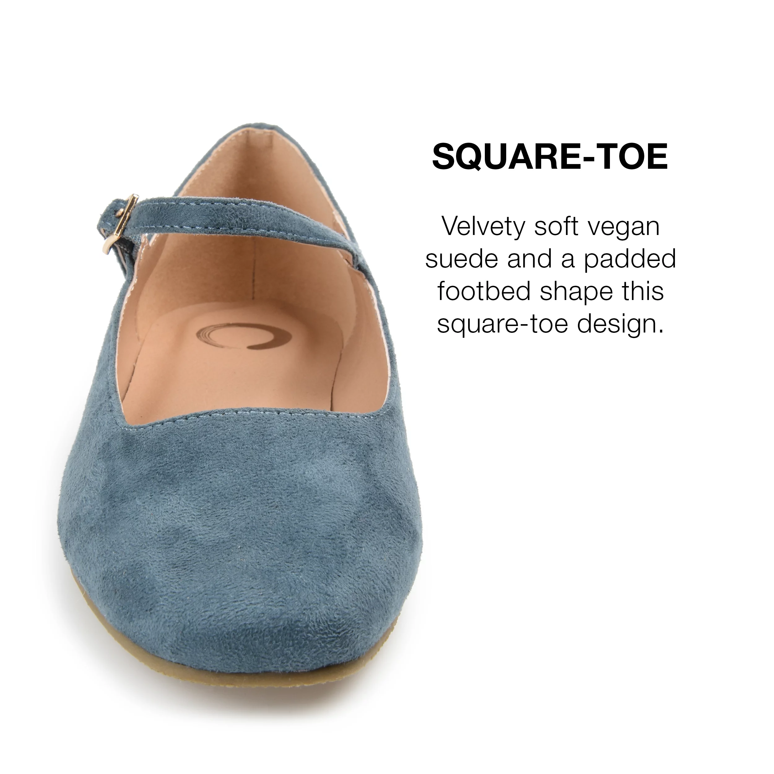 Journee Collection Women's Carrie Buckle Square Toe Mary Jane Flats