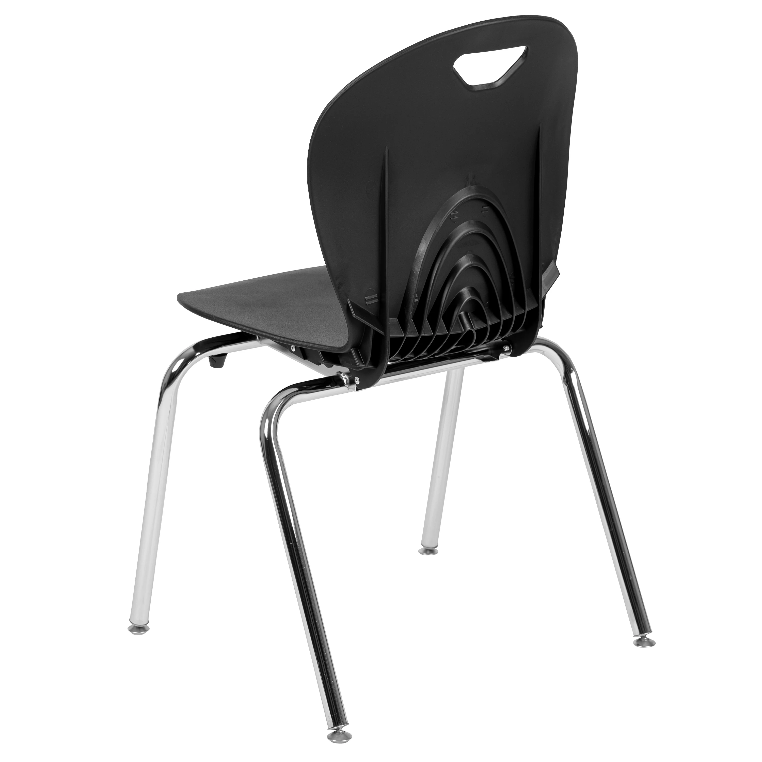 Emma + Oliver Titan Black Student Stack School Chair - 18-inch
