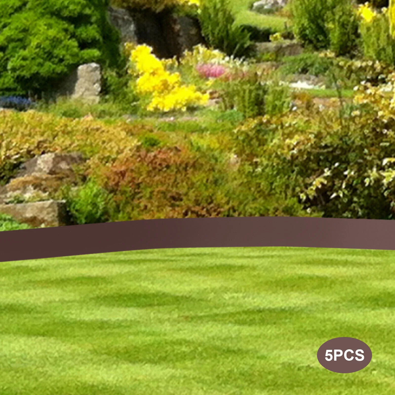 5PCS Steel Lawn Edging Metal Landscape Edging 3/4/5