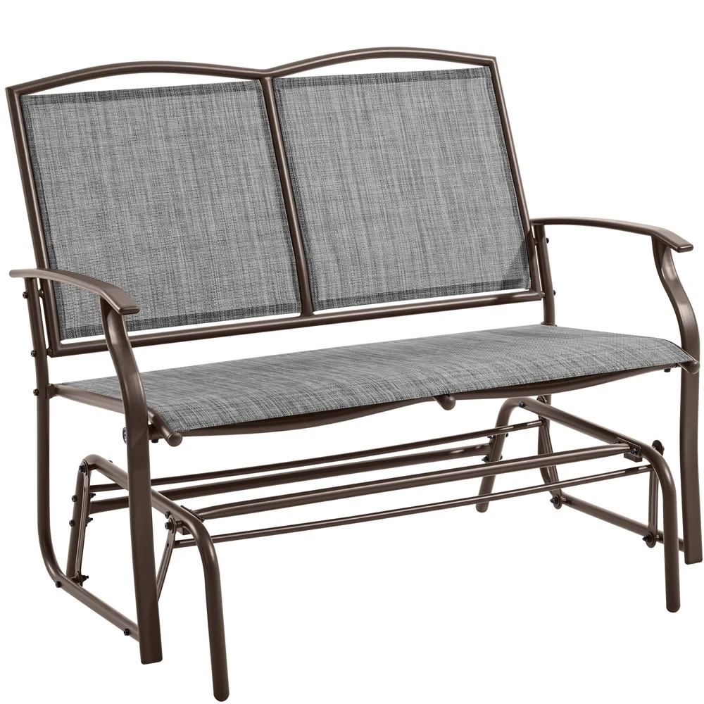 Yaheetech 2-Person Patio Glider Bench with Steel Frame, Gray
