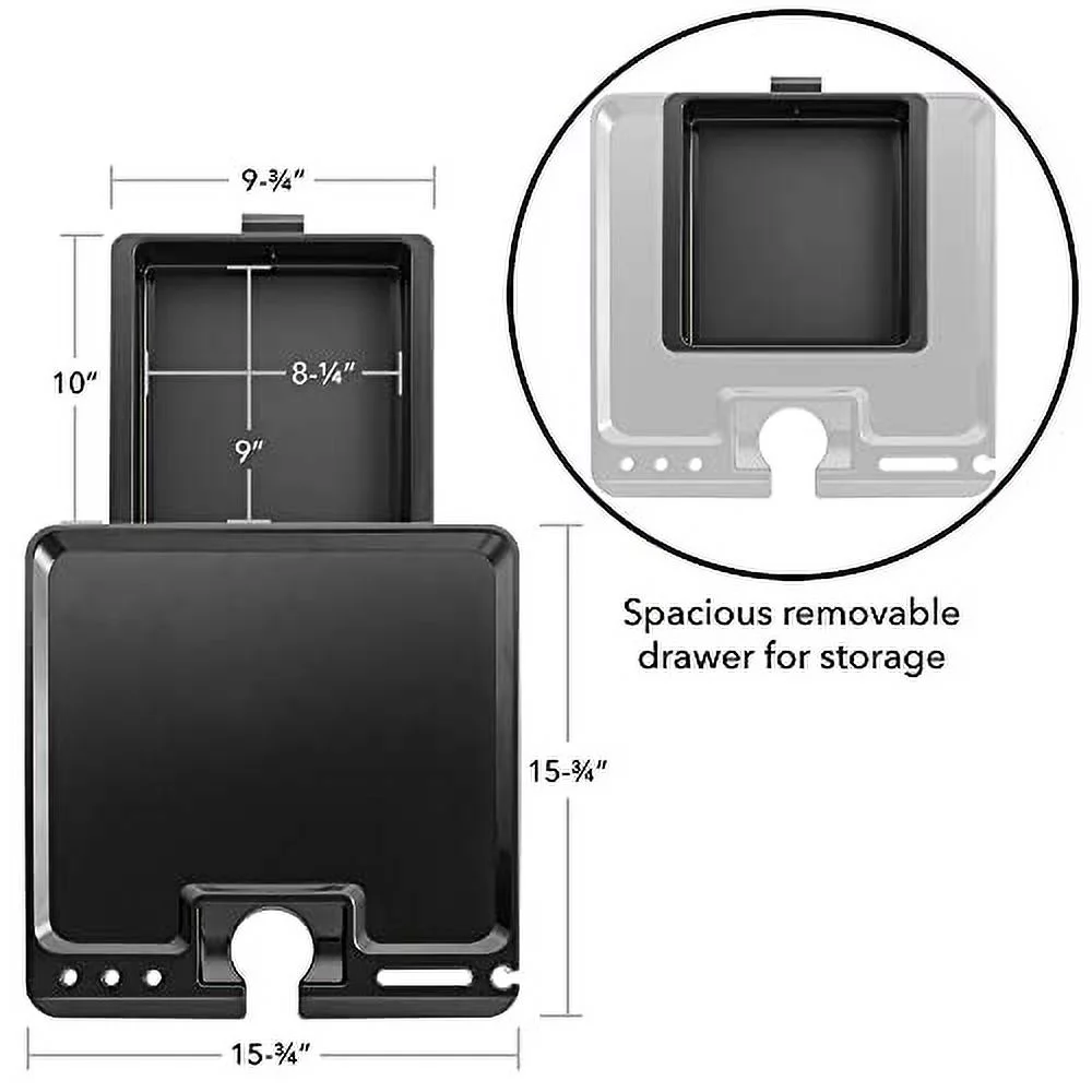 Saloniture Rolling Salon Coloring Tray - Folding Hair Stylist Color Cart with Drawer and Magnetic Bowls, Black