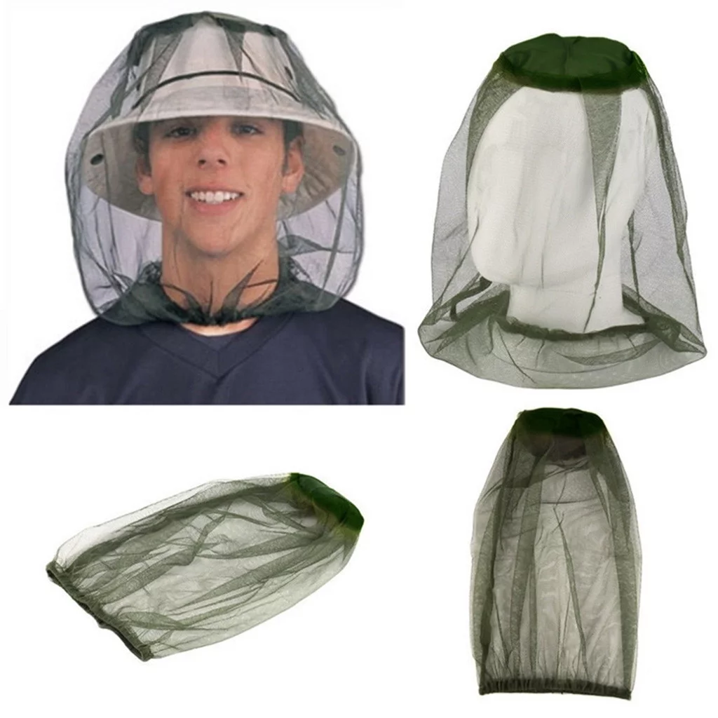 GZEFJRQM Mosquito Head Net Mesh Face Neck Fly Netting Hood From Bugs Neck Flap Fishing Hiking Hat Gnats Noseeums Screen Net For Outdoor Lover