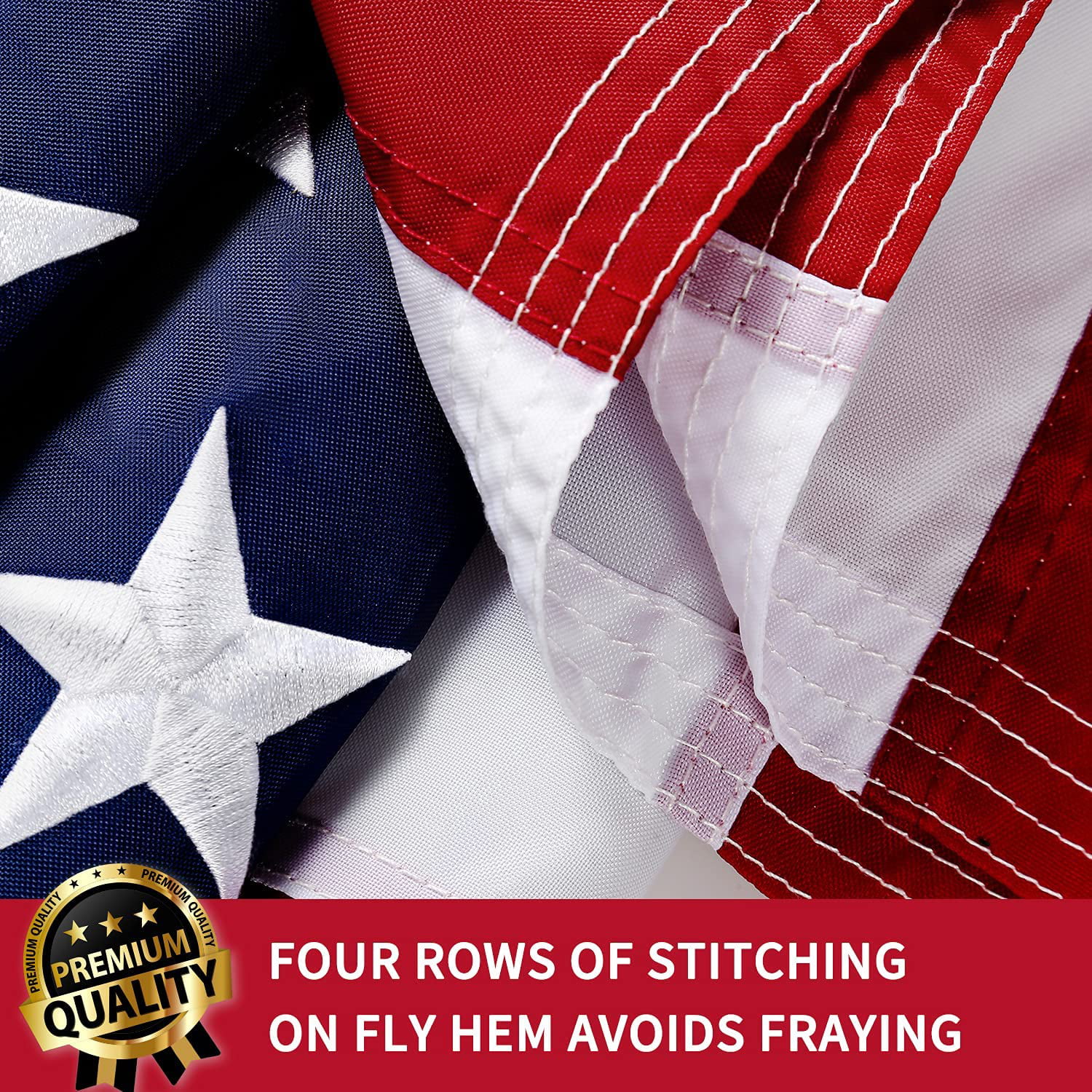 American Flag 2.5x4 ft Outdoor, Heavy Duty 210D Small Nylon US Flag, Strongest Longest Lasting with Embroidered Stars/Sewn Stripes/Brass Grommets