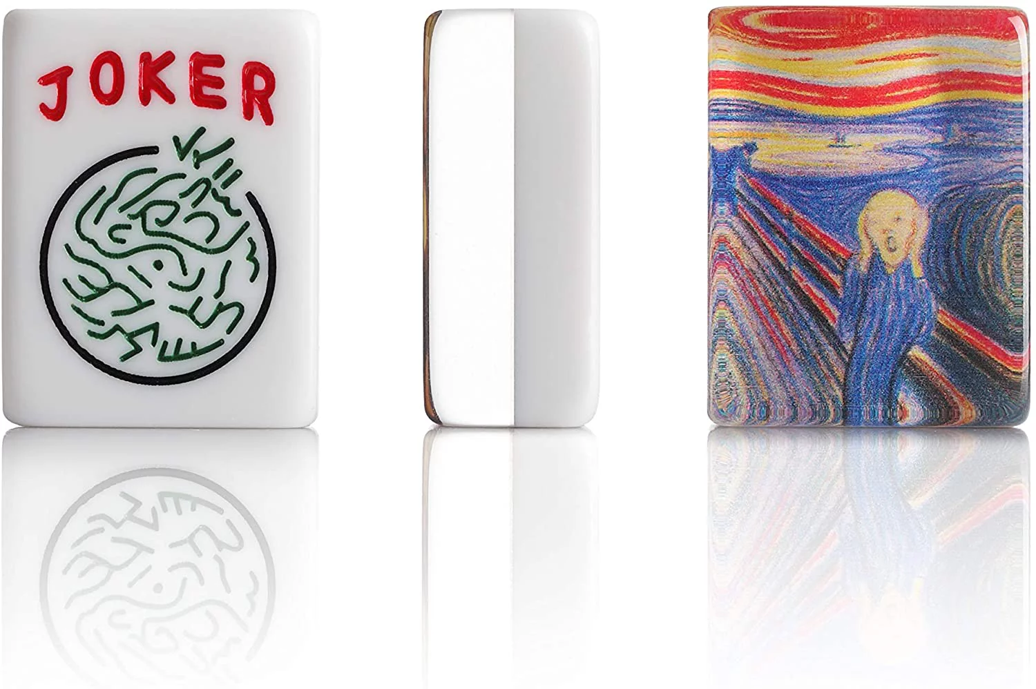 166 American Mahjong High-End Mahjong Suitcase Limited Edition Embedded Masterpiece Background 4 Wooden Pushers + Racks 166 Numbered Tiles Complete American Mahjong Set in Leather Suitcase Van Gogh