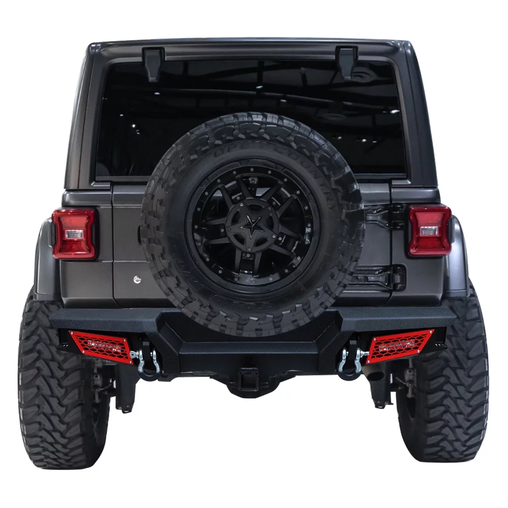Vijay Front Rear Bumpers with Winch Seat Fits 2018-2021 Jeep Wrangler JL/JLU(Black Texture)