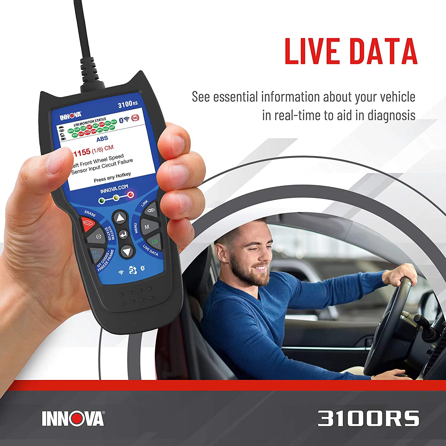 INNOVA 3100RS FixAssist Bluetooth Code Reader Vehicle Diagnostic Scanner