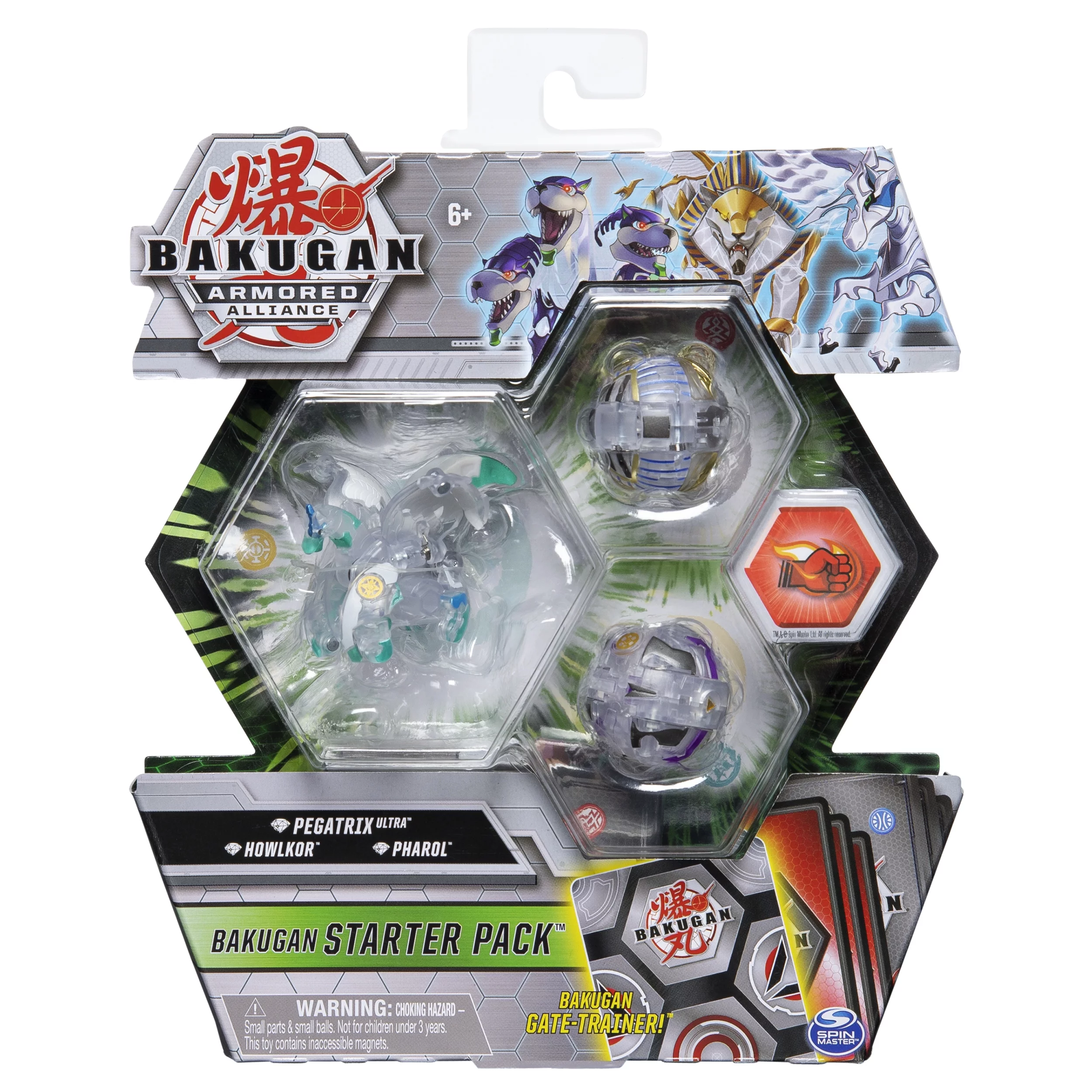 Bakugan Starter Pack 3-Pack, Diamond Pegatrix Ultra, Armored Alliance Collectible Action Figures
