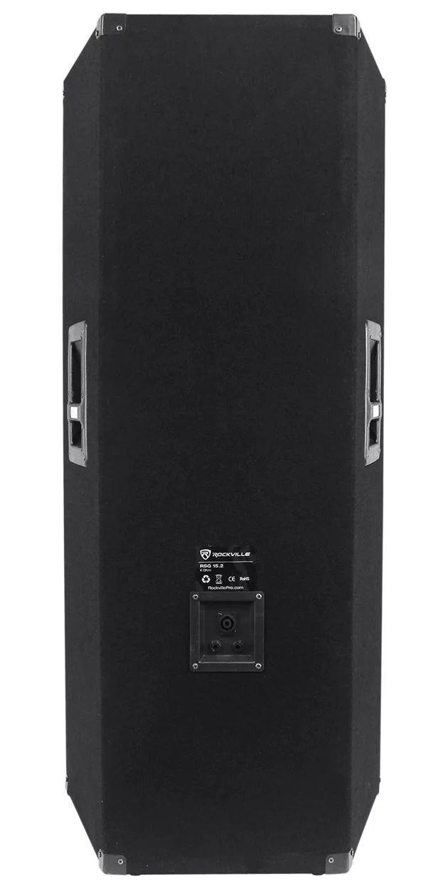 (2) Rockville RSG15.24 Dual 15” 3000w 3-Way Pro Audio Speakers+Power Amplifier