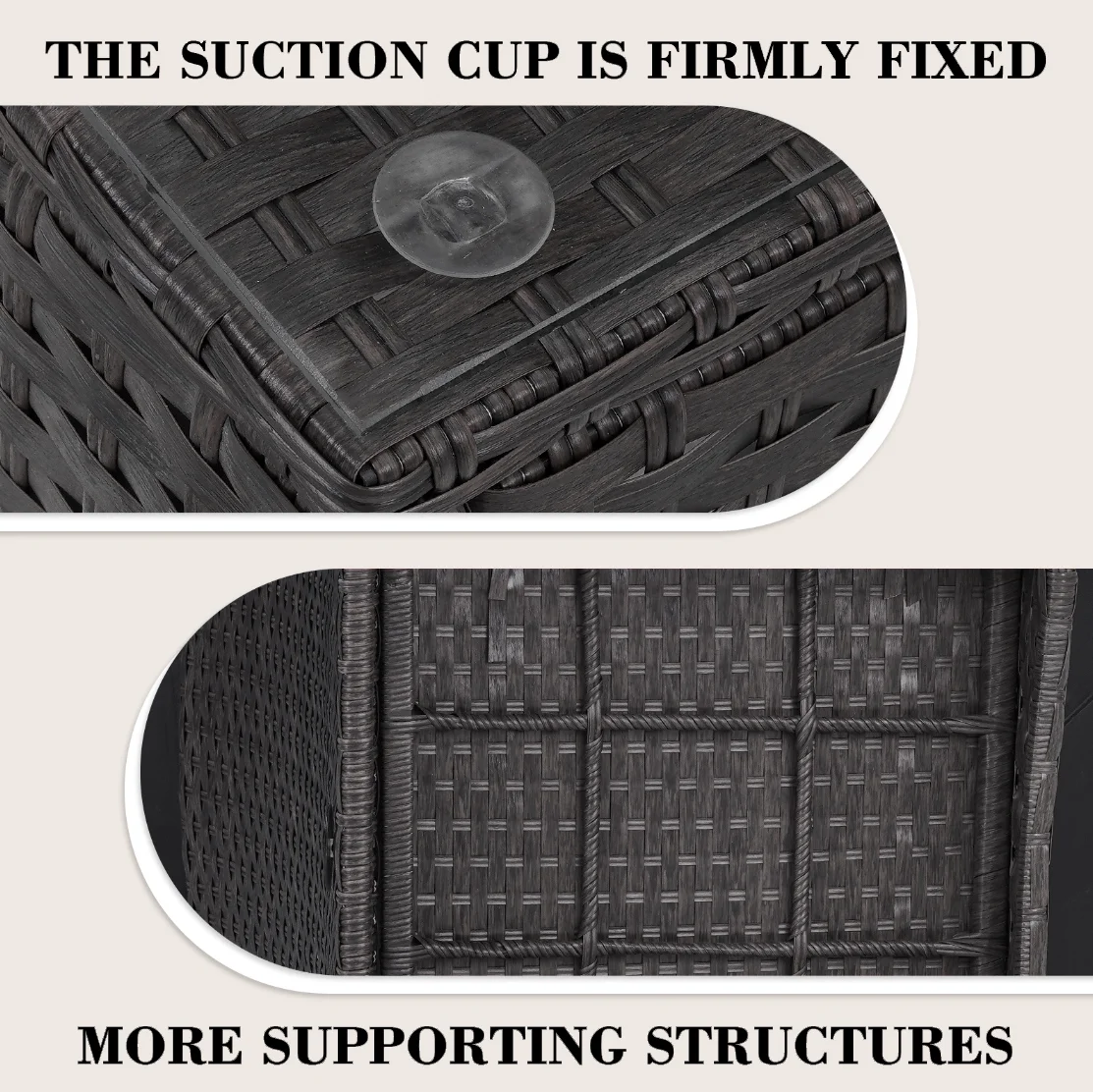 DIMAR GARDEN 3 Pieces Outdoor Rattan Patio Conversation Set, Black